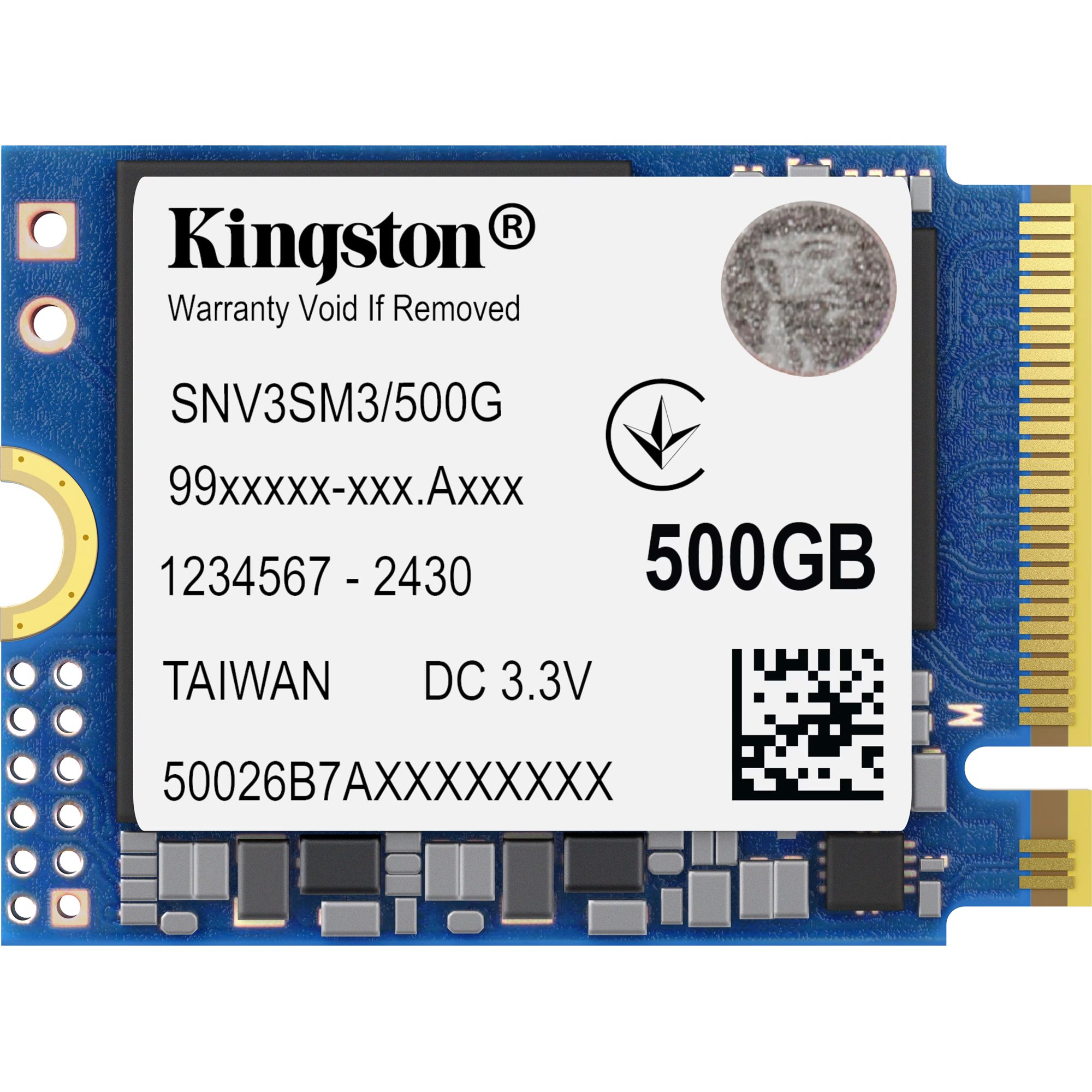 Kingston Kingston NV3 500 GB, SSD, (PCIe 4.0 x4, NVMe, M.2 2230) interne SSD (500 GB) M2" 5.000 MB/S Lesegeschwindigkeit, 3.000 MB/S Schreibgeschwindigkeit, PCIe 4.0 x4, NVMe, M.2 2230
