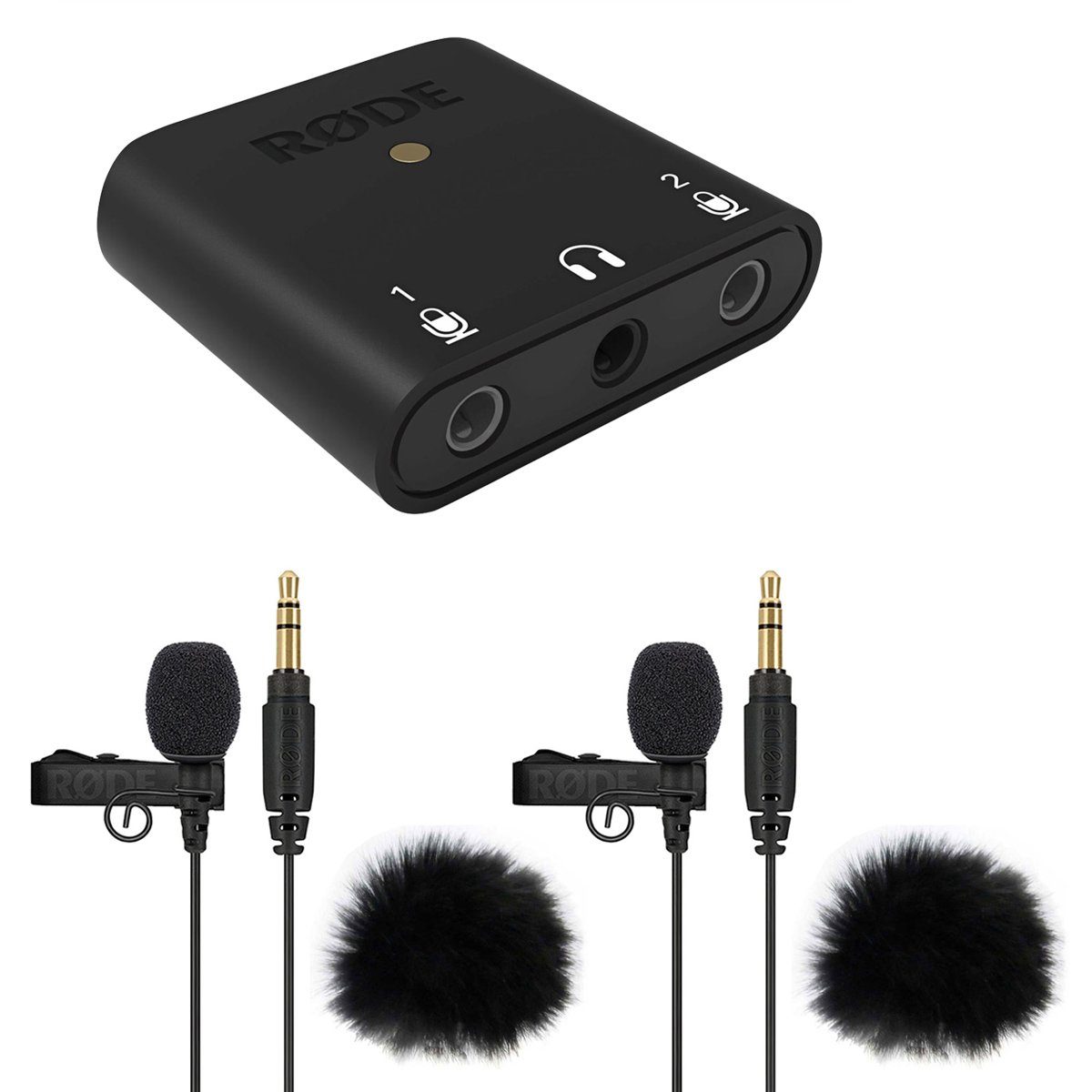 Rode AI-Micro Interface - 2x Lavalier GO und 2x WS05 Digitales Aufnahmegerät