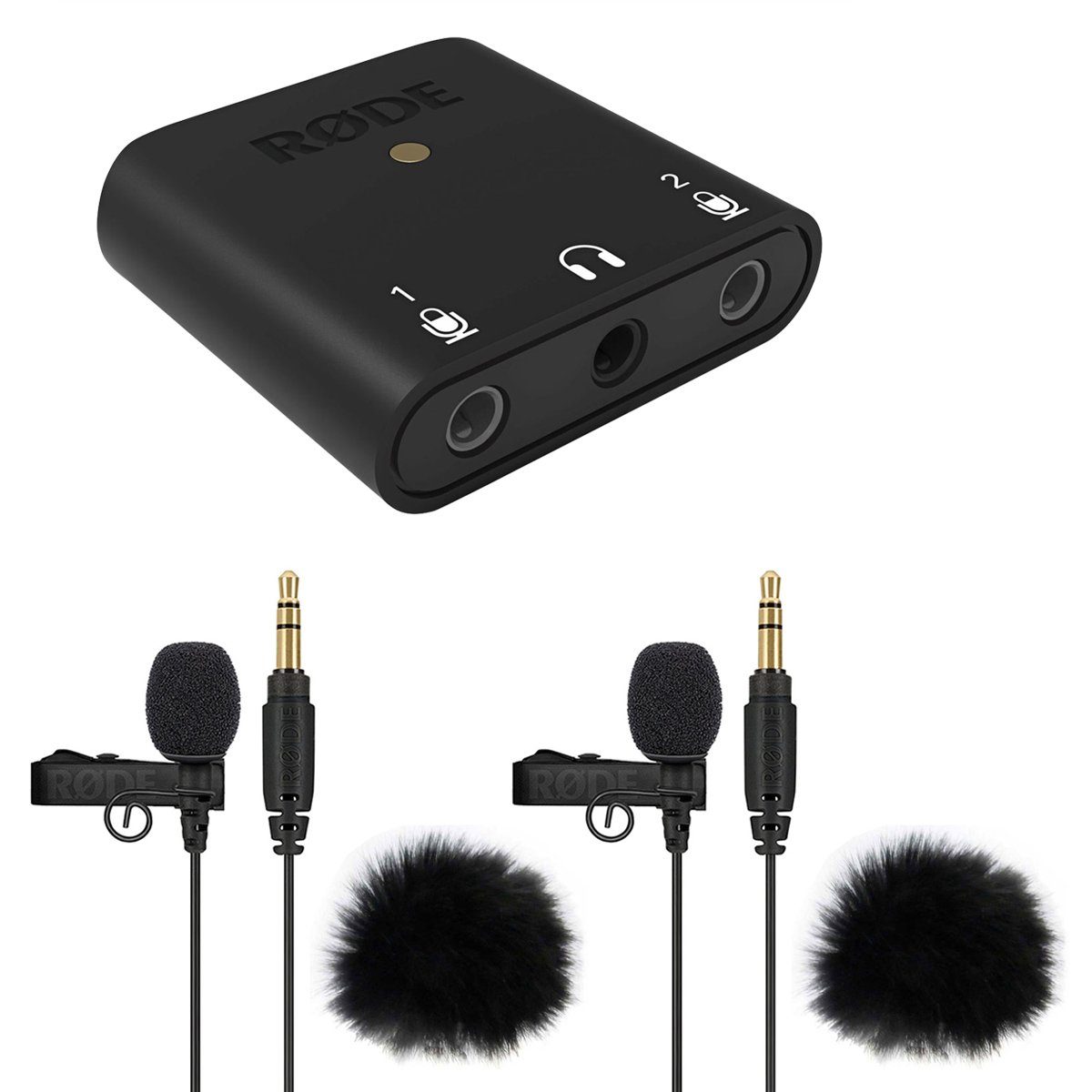 RODE Microphones Rode AI-Micro Interface - 2x Lavalier GO und 2x WS05  Digitales Aufnahmegerät