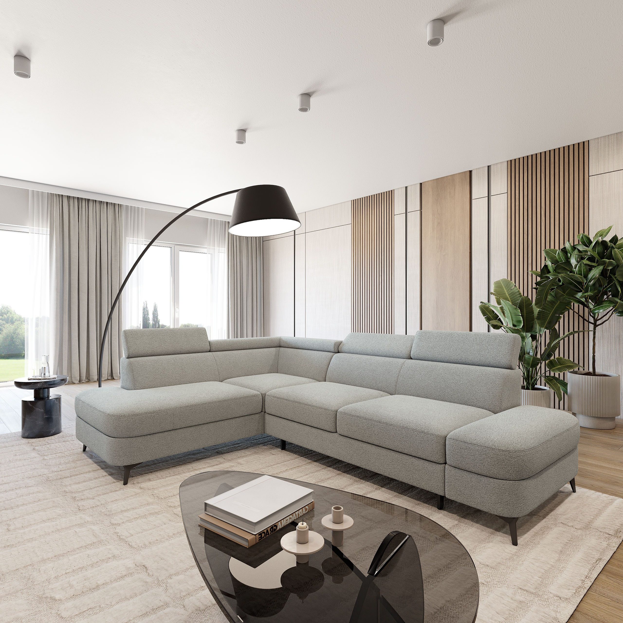 Masseno Ecksofa AVISE mit Schlaffunktion L-Form, Sofa mit Bettkasten