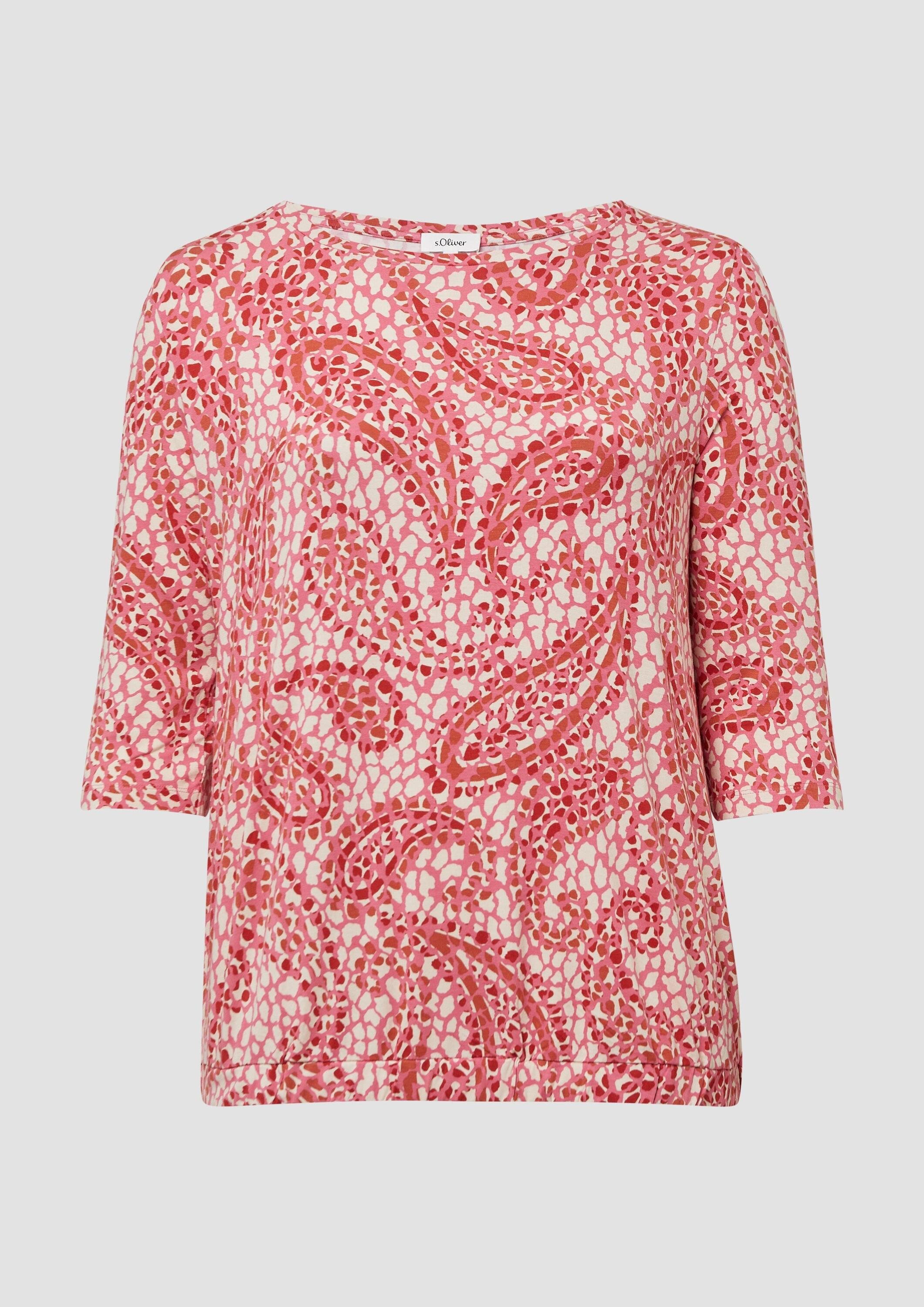 s.Oliver 3/4-Arm-Shirt T-Shirt Shirt aus Viskosestretch in O-Shape