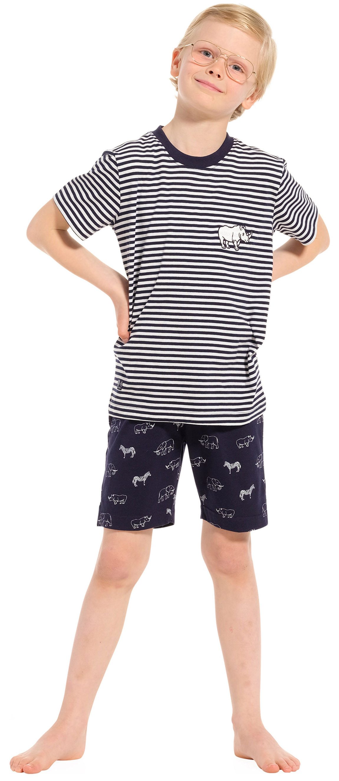 Pastunette Schlafanzug Modischer Jungen Pyjama kurz (2 tlg) Baumwolle