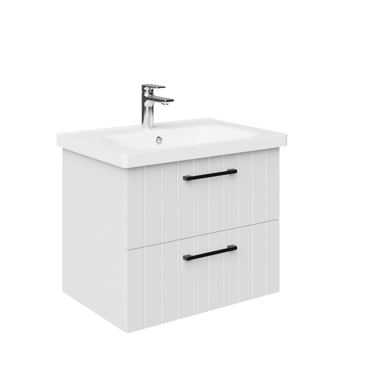 Creavit Waschbeckenunterschrank D10 Badmöbel weiß 2 Schubladen MDF Softclose hängend