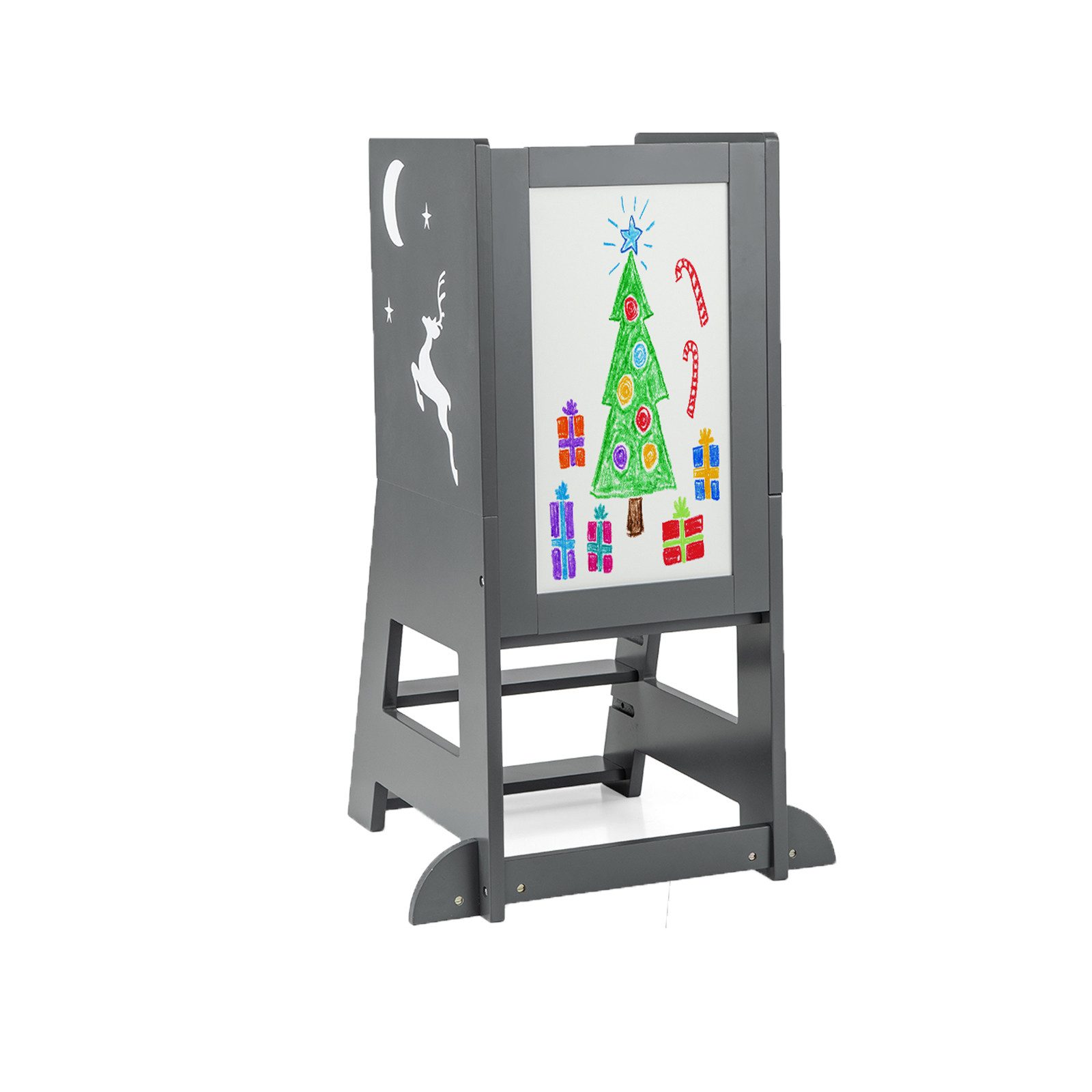 COSTWAY Stehhilfe, 2 in 1 Kinder Tritthocker höhenverstellbar