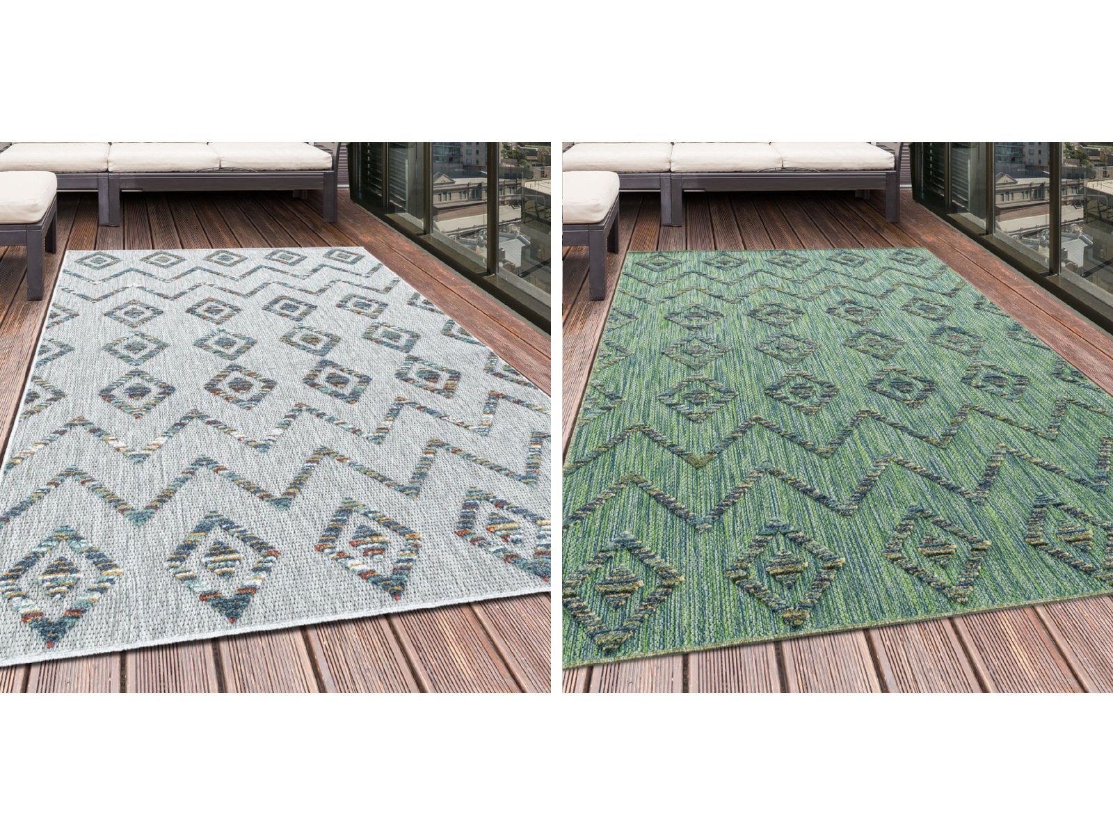 Outdoorteppich In & Outdoorteppich mit schönen Grün Musterungen, Angeycasa