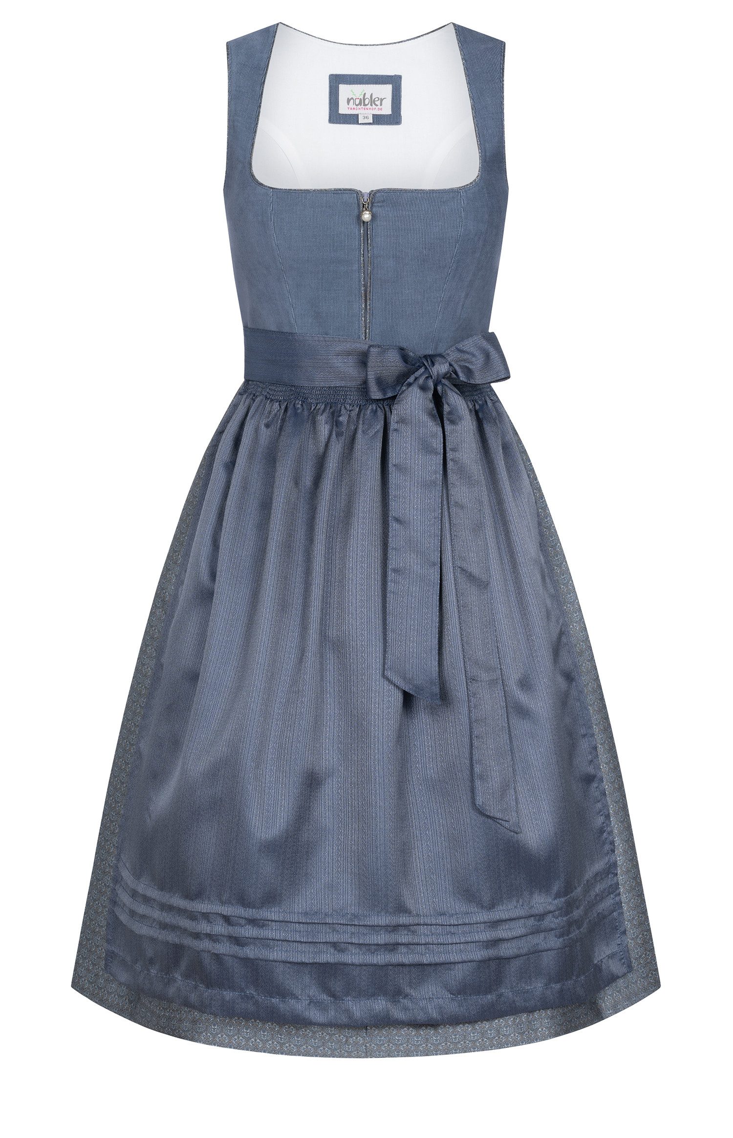 Nübler Trachtenkleid Midi Dirndl Sarah in Taubenblau von Nübler - Rocklänge 60 cm