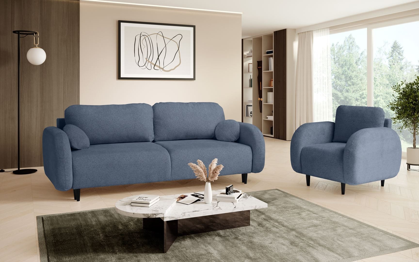 MOEBLO Polstergarnitur Carina, (Wohnzimmergarnitur Zweisitzer-Sofa Sessel günstig online kaufen