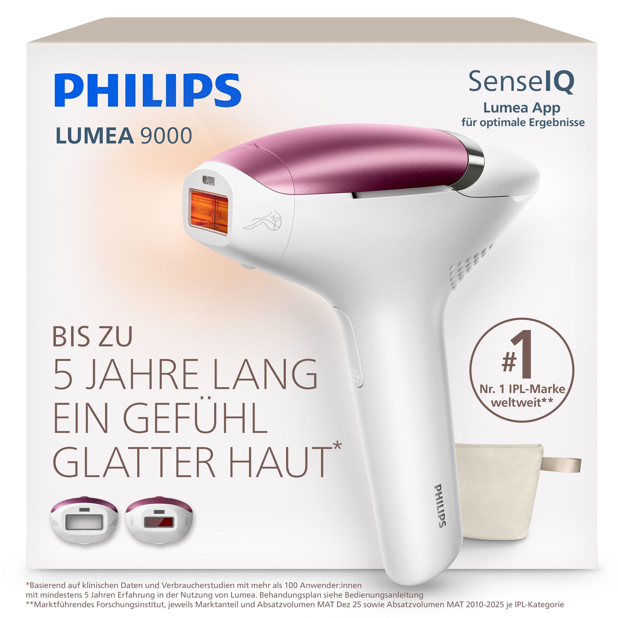 Philips IPL-Haarentferner Philips Lumea Series 8000 BRI934/00, NEUHEIT, 2 Aufsätze (Gesicht, Körper)