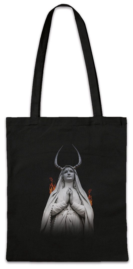 Beuteltasche Satanic Maria Stofftasche Black Metal Pentagramm 666 Holy Devil Satan