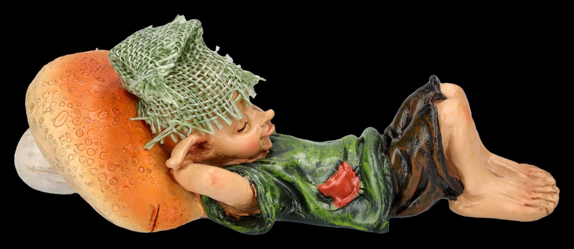 Figuren Shop GmbH Dekofigur Pixie Kobold Figur - Schlafend mit Pilz-Kissen günstig online kaufen