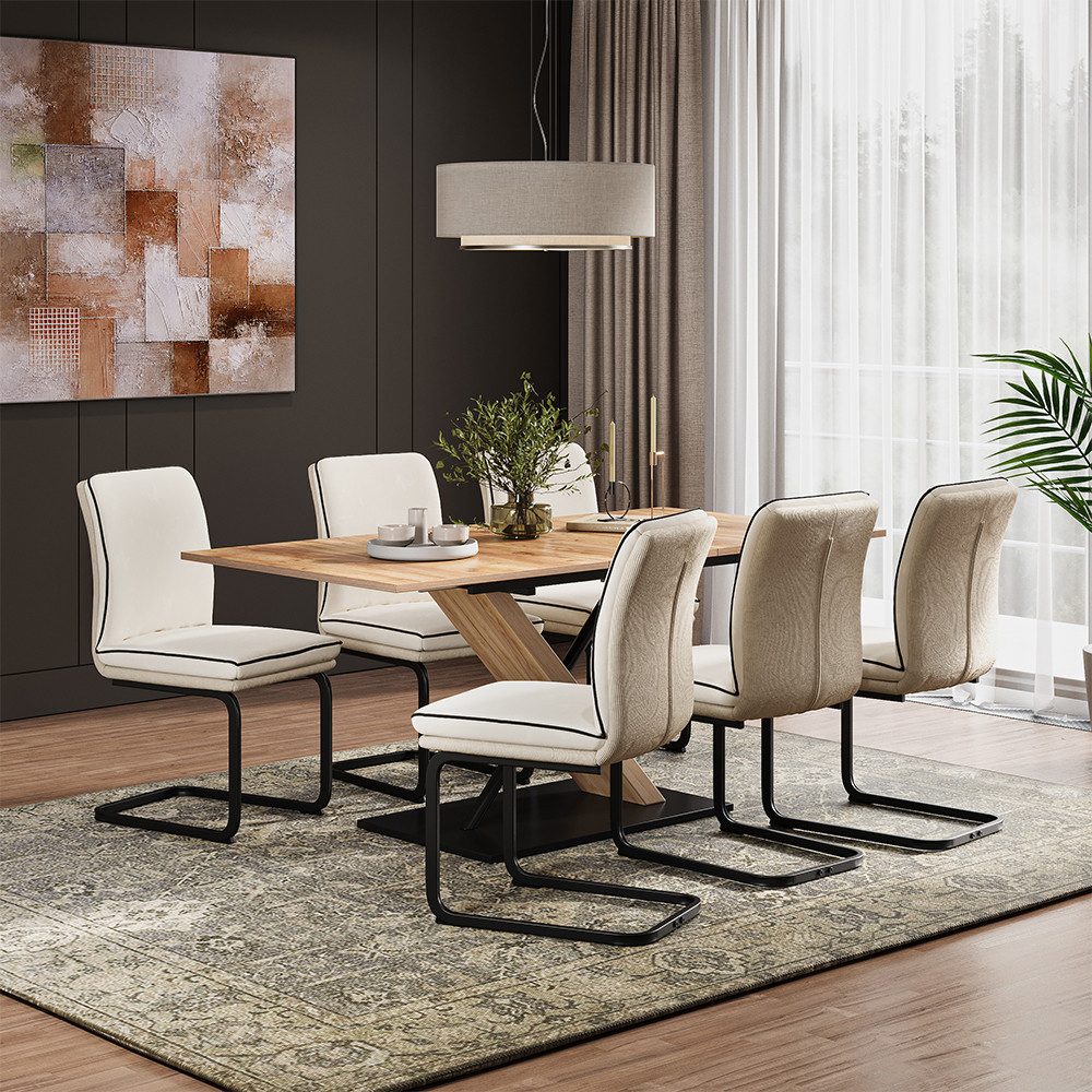 Vicco Esszimmerstuhl Eleganza, Beige, 6er Set günstig online kaufen