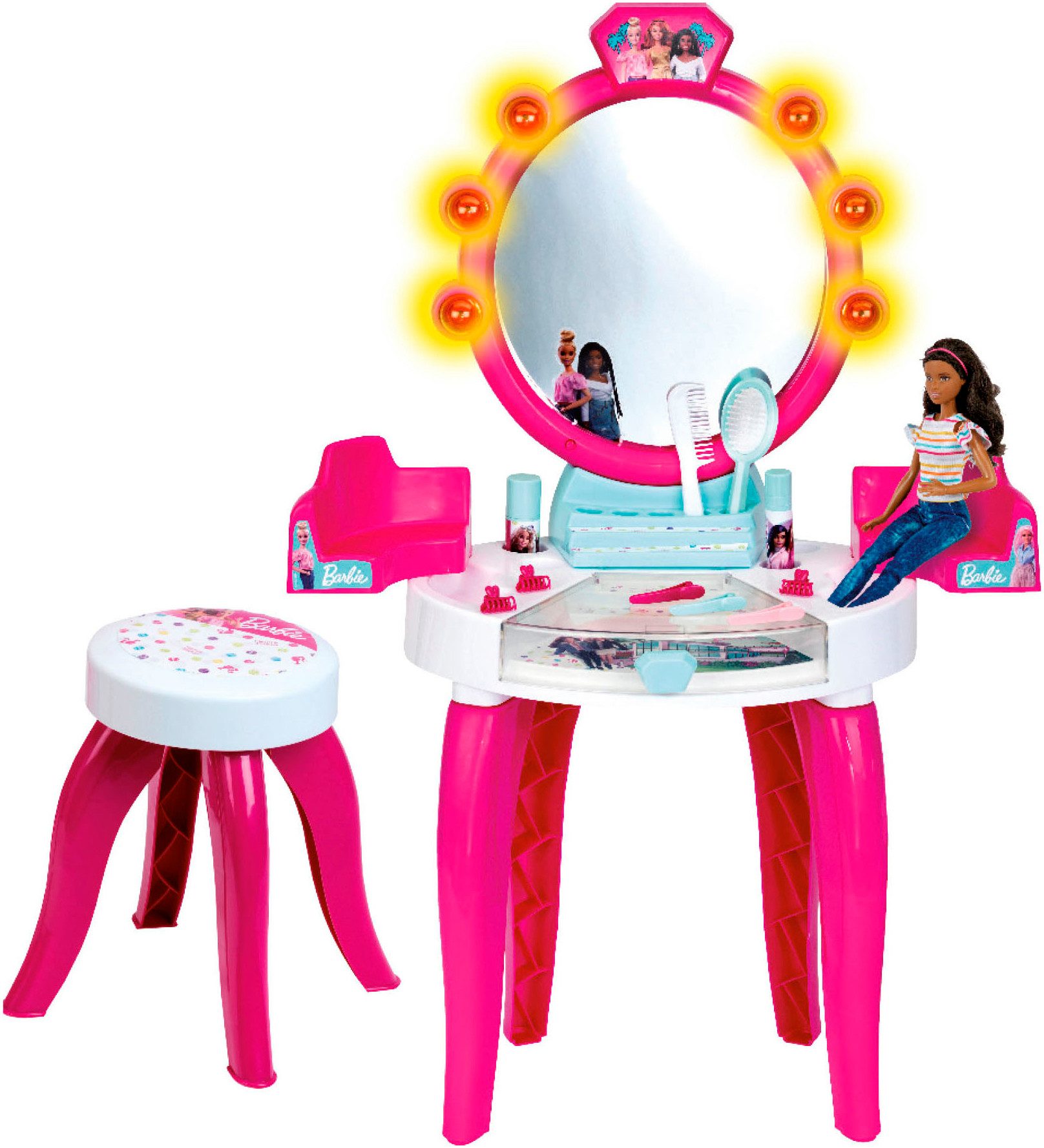 Klein Schminktisch Barbie Schönheitsstudio mit Zubehör, mit Licht- und Soun günstig online kaufen