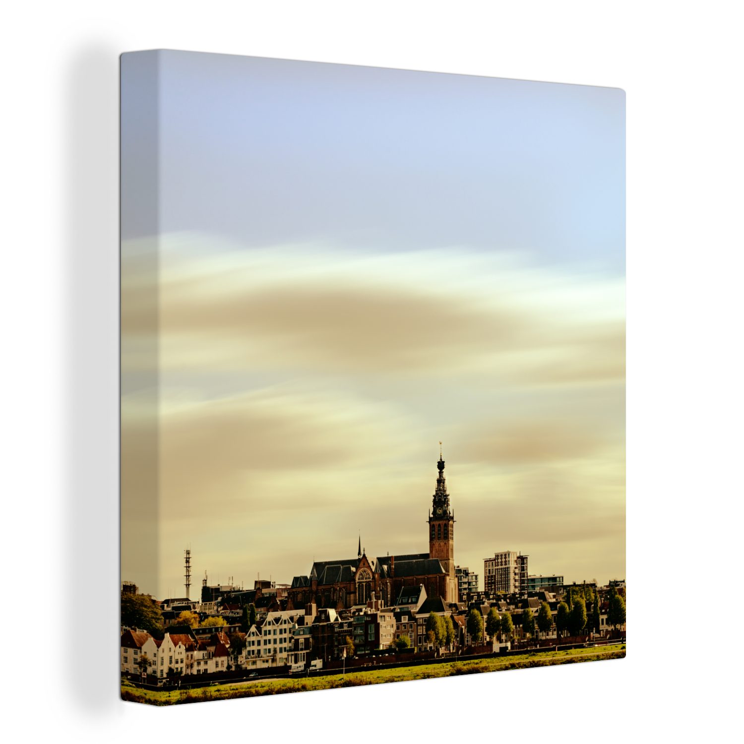 OneMillionCanvasses® Leinwandbild Skyline - Nijmegen - Niederlande, (1 St), Leinwand Bilder für Wohnzimmer Schlafzimmer