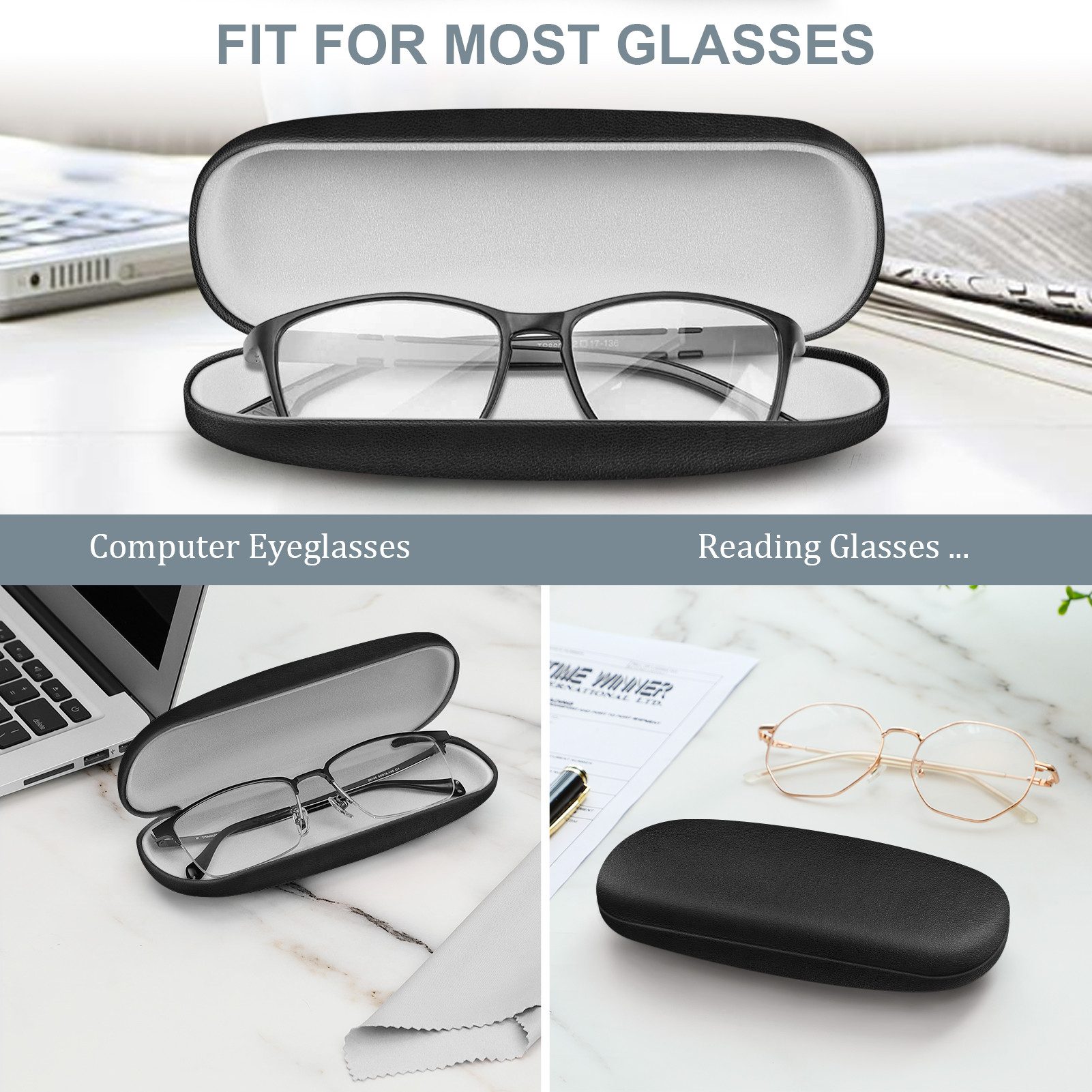 Fintie Brillenetui Hardcase - Tragbare Hartschale Brillenetui mit Brillenputztuch, Etui für Brillen und Sonnenbrille