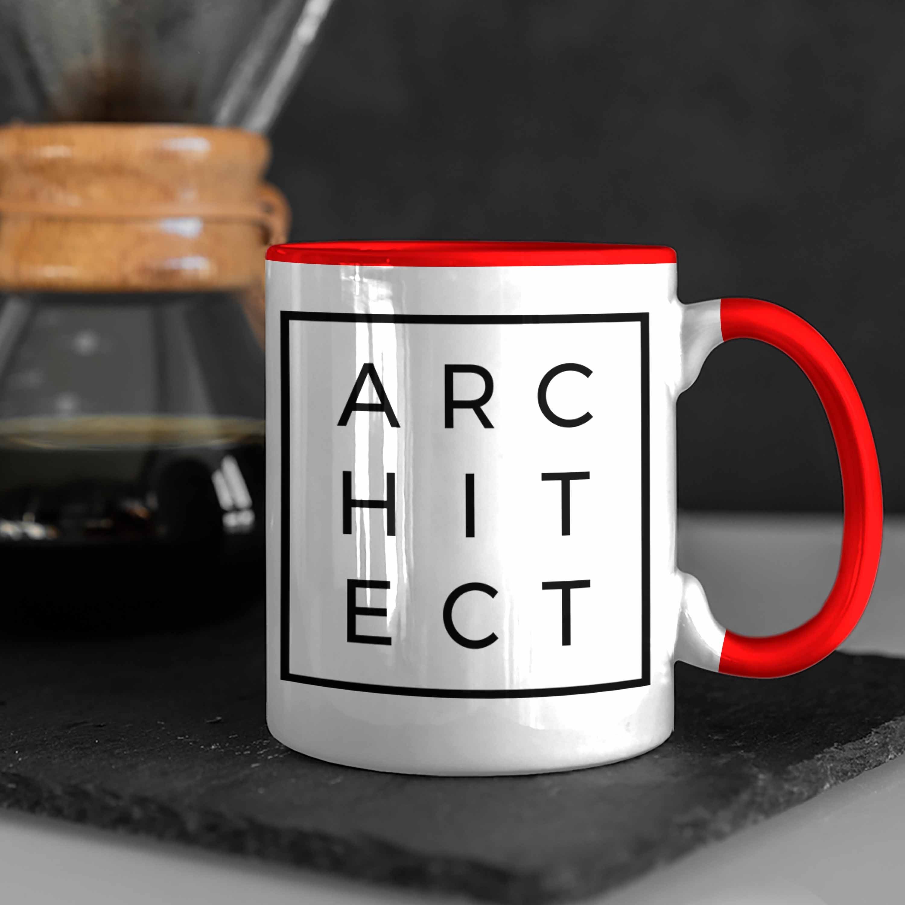 Kaffeetasse Architektur - Architekt Trendation Rot Tasse mit Architekten Trendation Geschenkidee Spruch Lustige Lustig Tasse Geschenke Tasse Sprüche Spruch