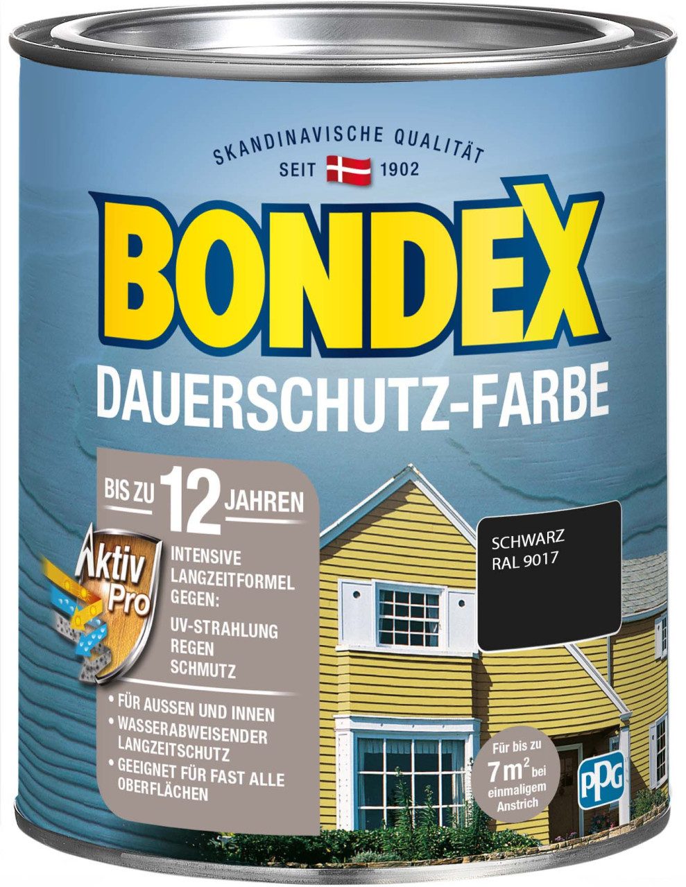 Bondex Holzschutzlasur Bondex Dauerschutzfarbe 0,75 L schwarz