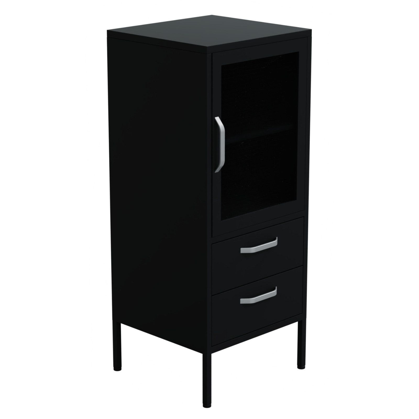 HAGO Rasenwalze Vitrinenschrank Bücherschrank Standvitrine Hochschrank Metall Industri