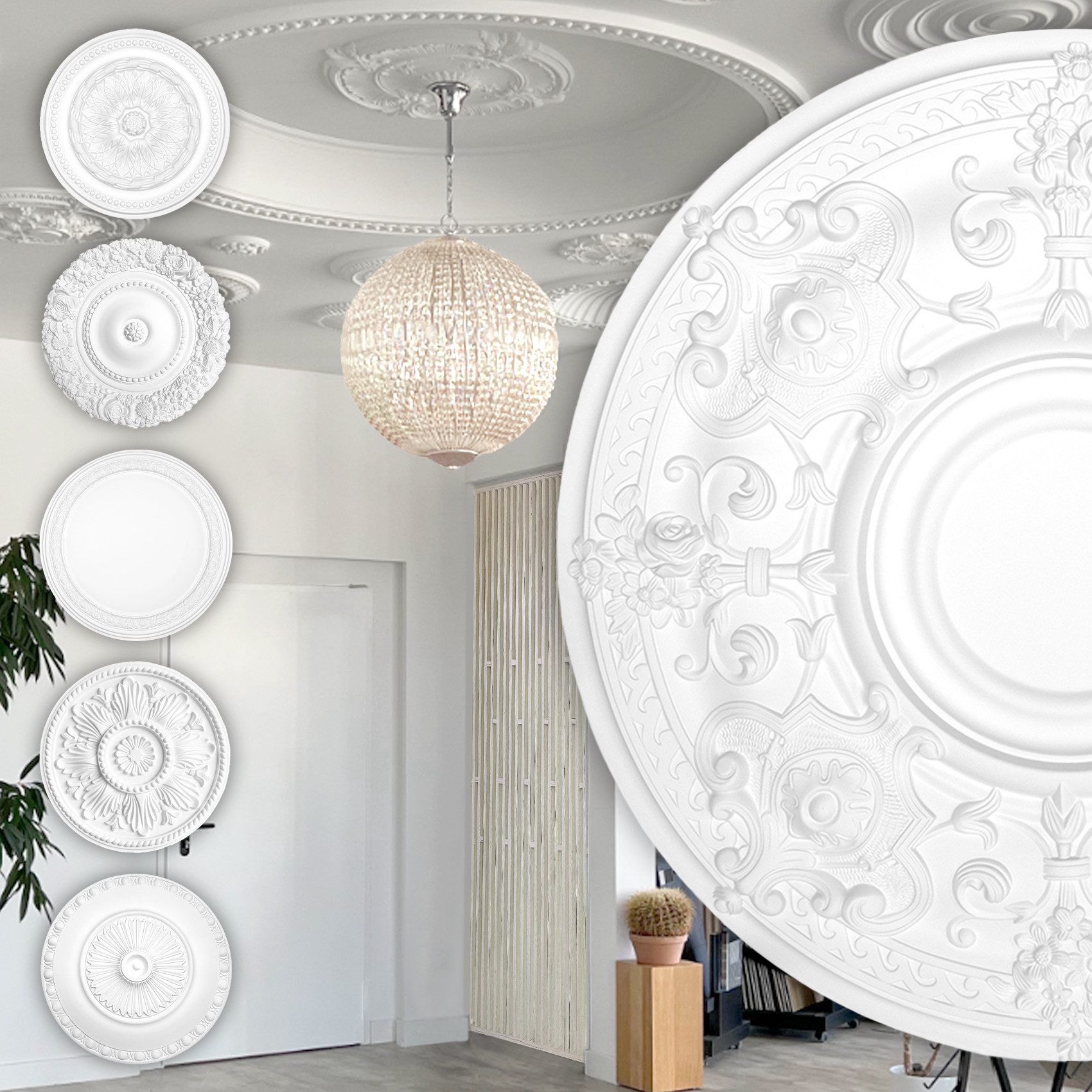 Hexim Perfect Wanddekoobjekt B3008 (Stuckrosette aus günstig online kaufen