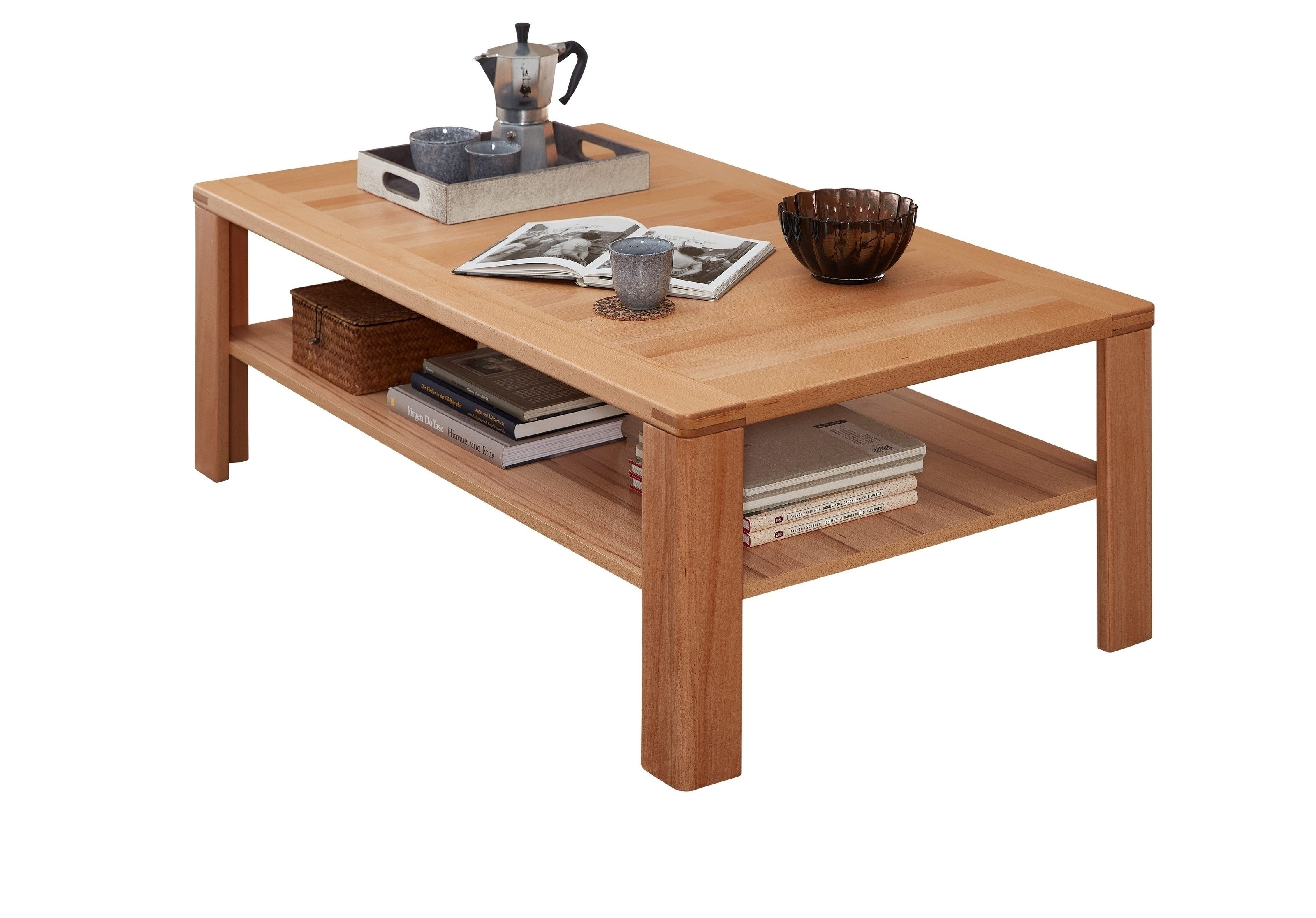 Innostyle Couchtisch mit Ablageboden, in Kernbuche teilmassiv - 120x40x70cm (B/H/T)