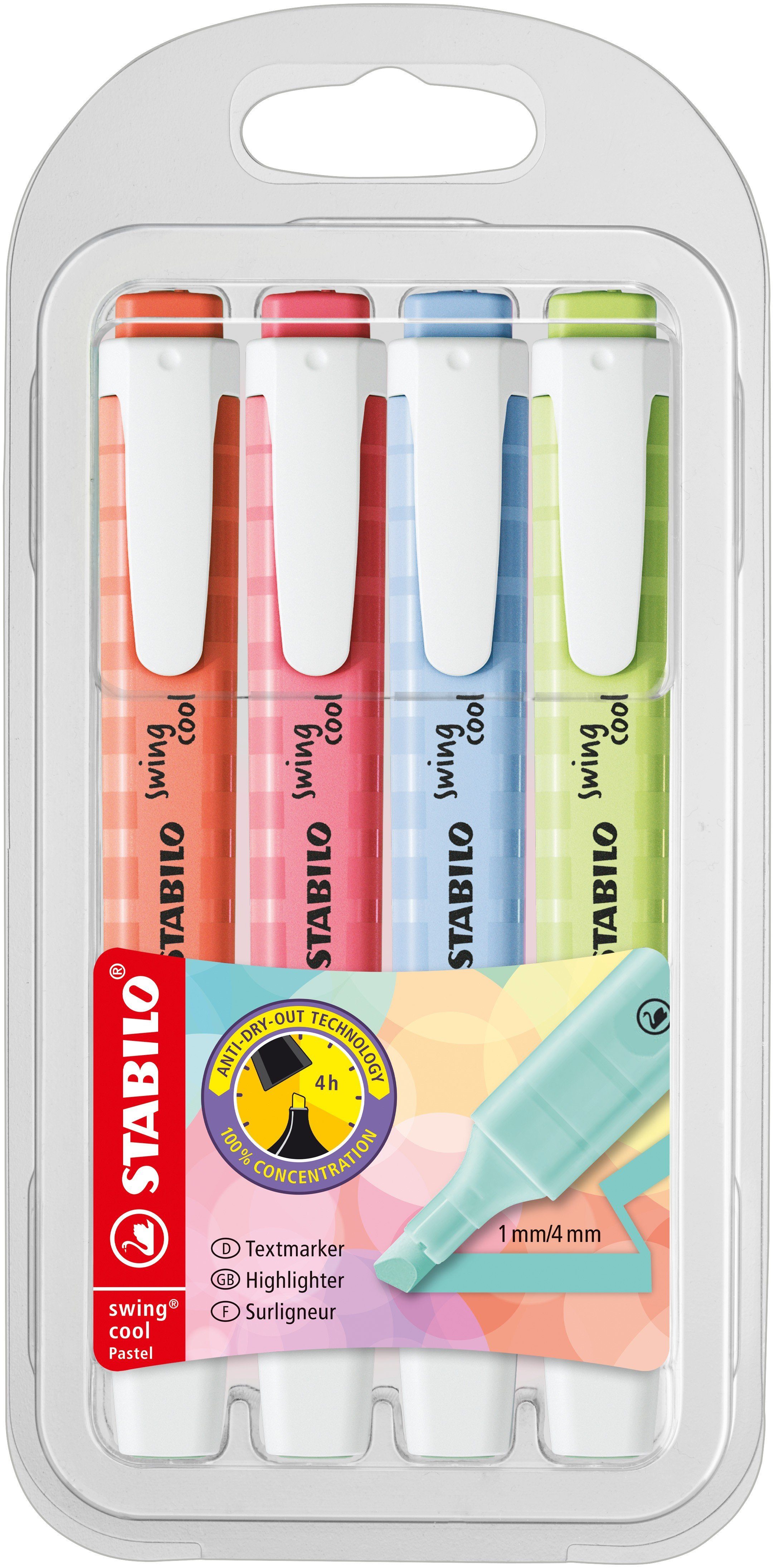 STABILO Marker STABILO Textmarker swing® cool Pastel 4er Set
