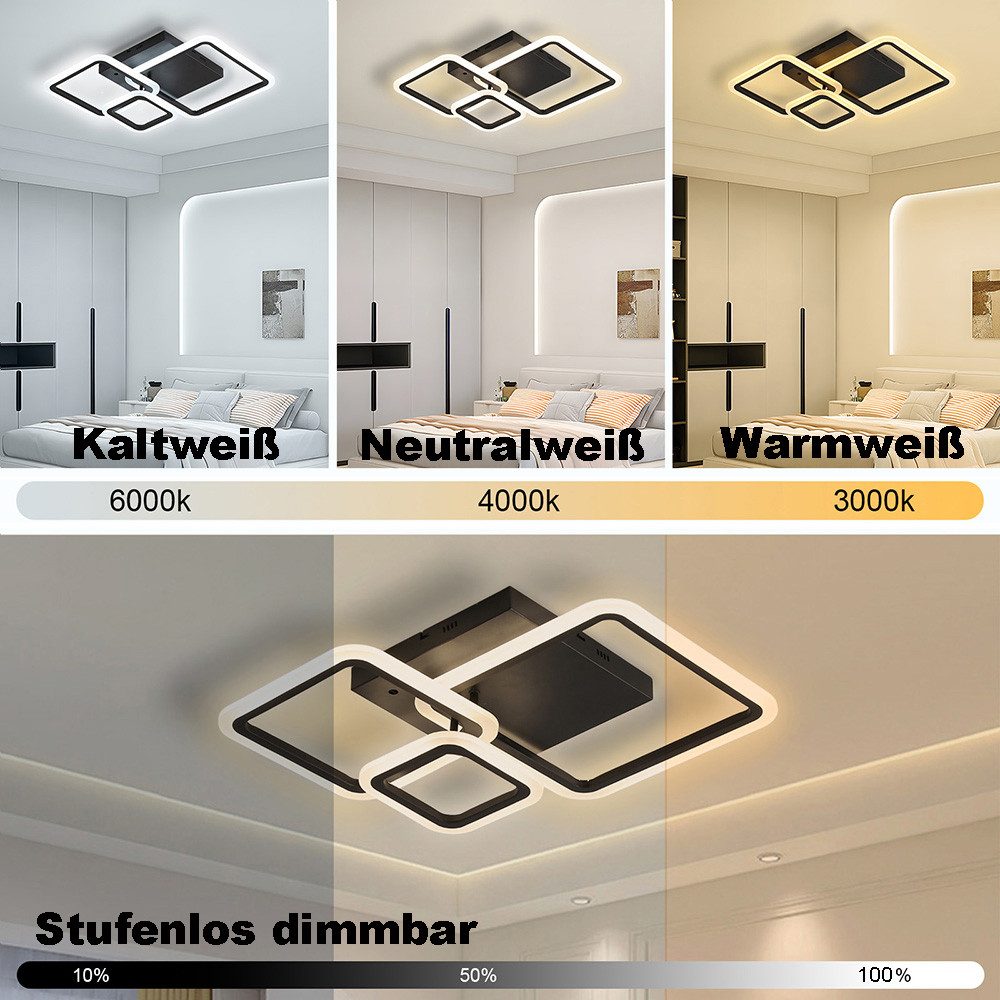 Rosnek LED Deckenleuchte Modern Deckenlampe Dimmbar günstig online kaufen