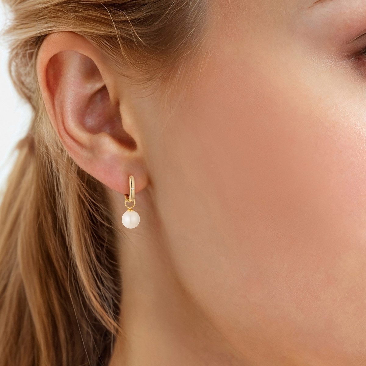 Rafaela Donata Paar Creolen gelbgold, mit Zirkonia günstig online kaufen