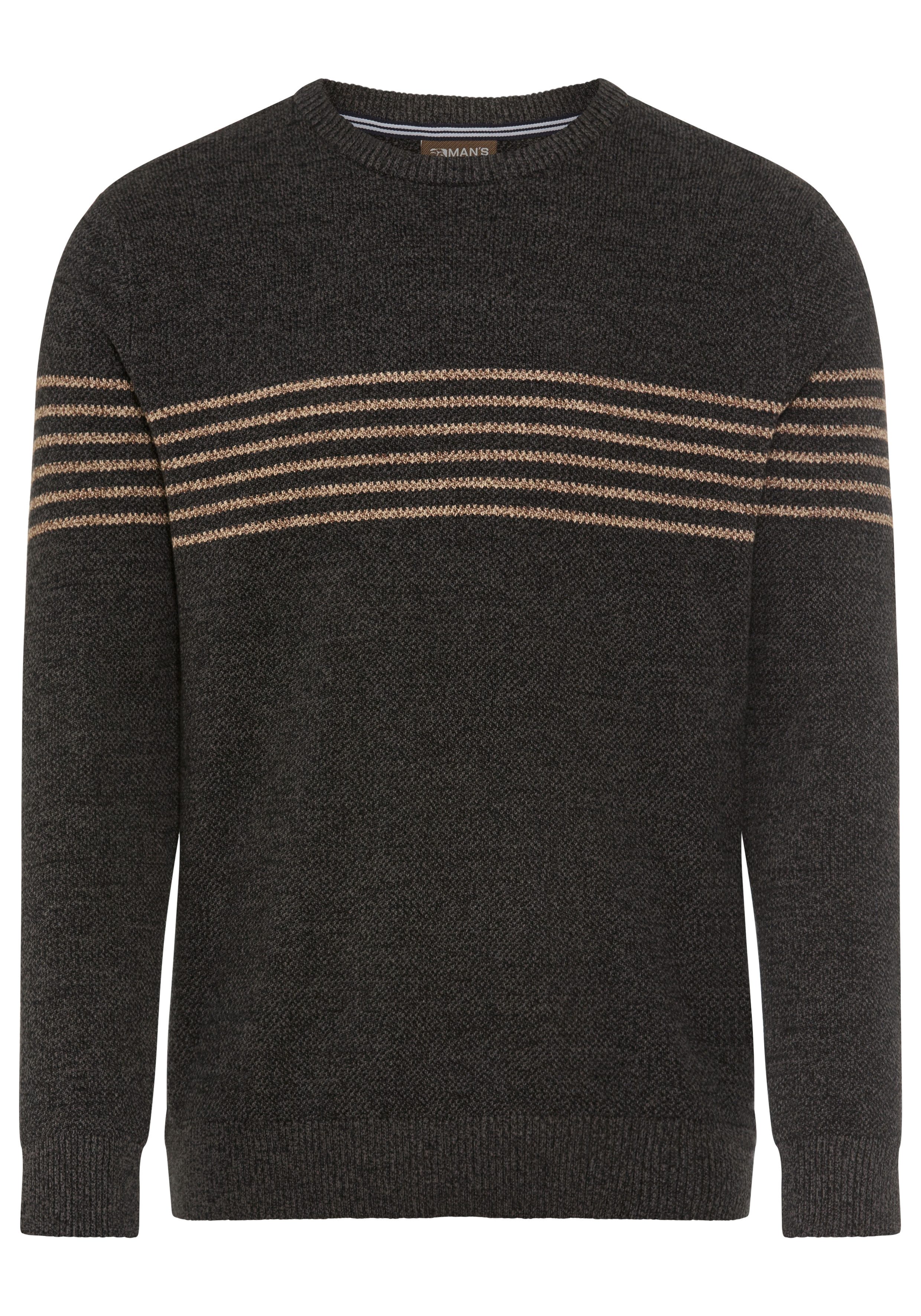 Rundhalspullover Neue Kollektion! Highlight Bruststreifen
