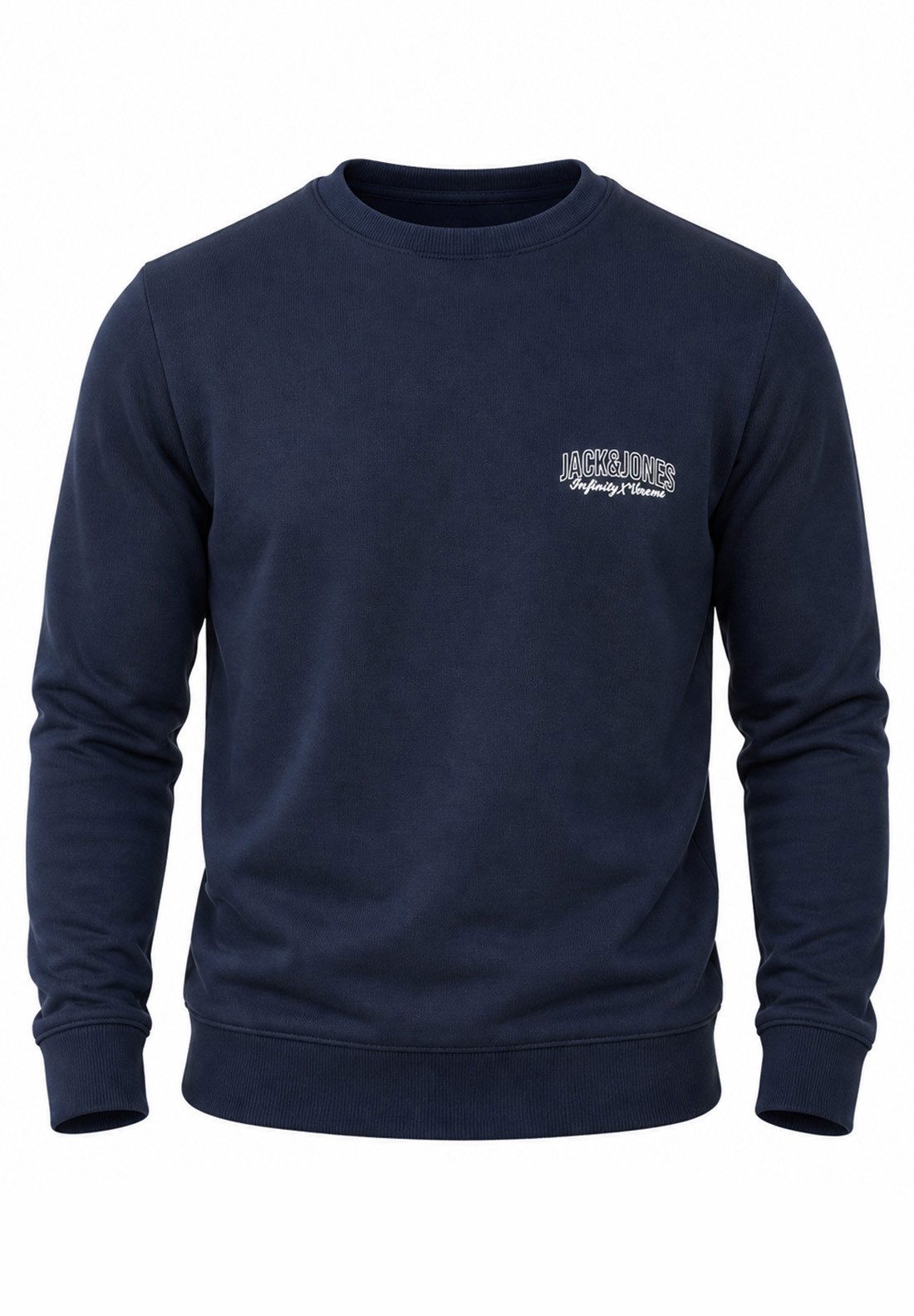 Jack & Jones Sweatshirt Pullover - Rundhalspullover mit Crew-Neck im Regular Fit für Herren Männer Sweatpullover mit Logo-Print aus Baumwollmischung