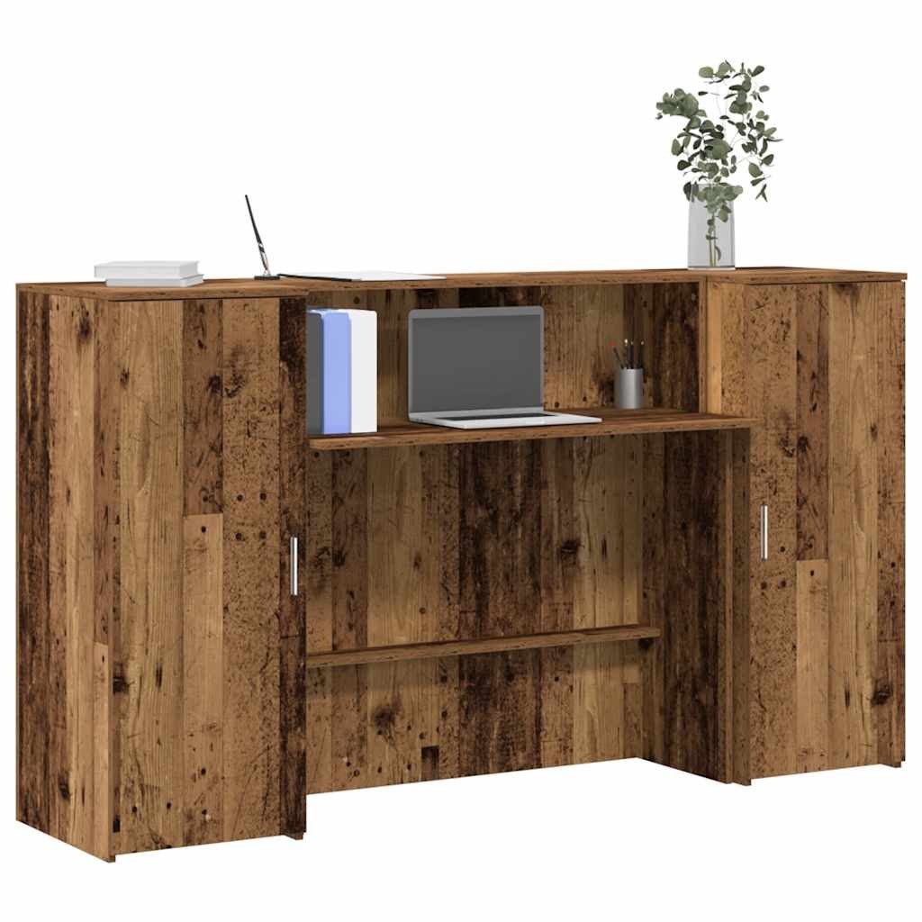 vidaXL Schreibtisch Empfangstheke Altholz-Optik 180x50x103,5 cm Holzwerkstoff