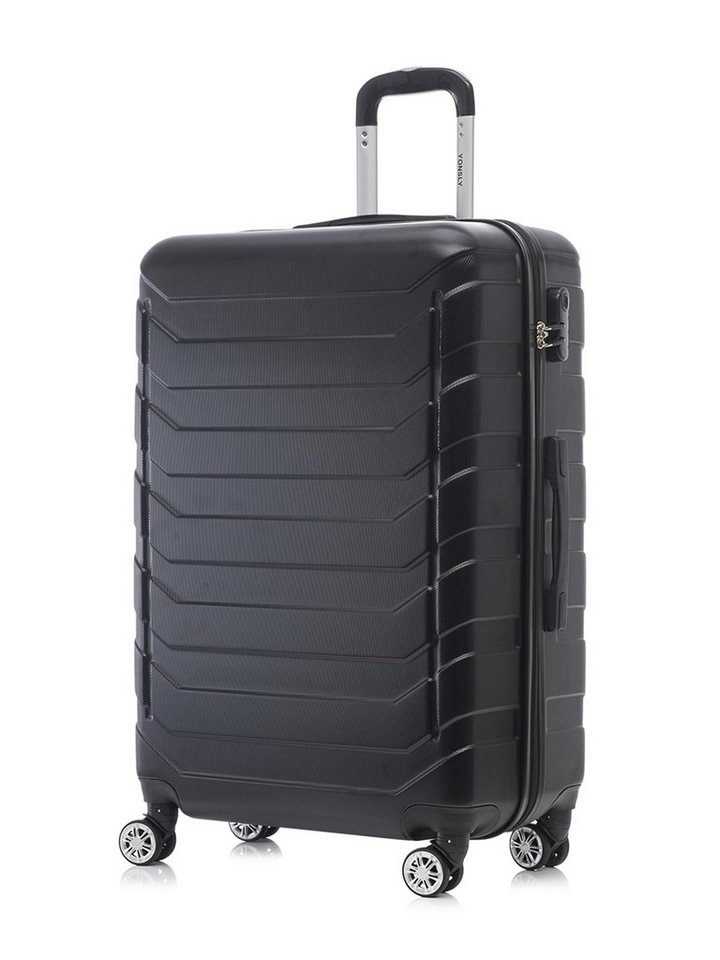 YONSLY Kofferset Reisekoffer Trolley Rollkoffer Hartschale in Größen S/M/L/XL, 4 Rollen, (Einzelkoffer, 1 tlg., Größe wählbar: S, M, L oder XL), aus ABS mit Zahlenschloss, 360°-Rollen und weichem Gummigriff