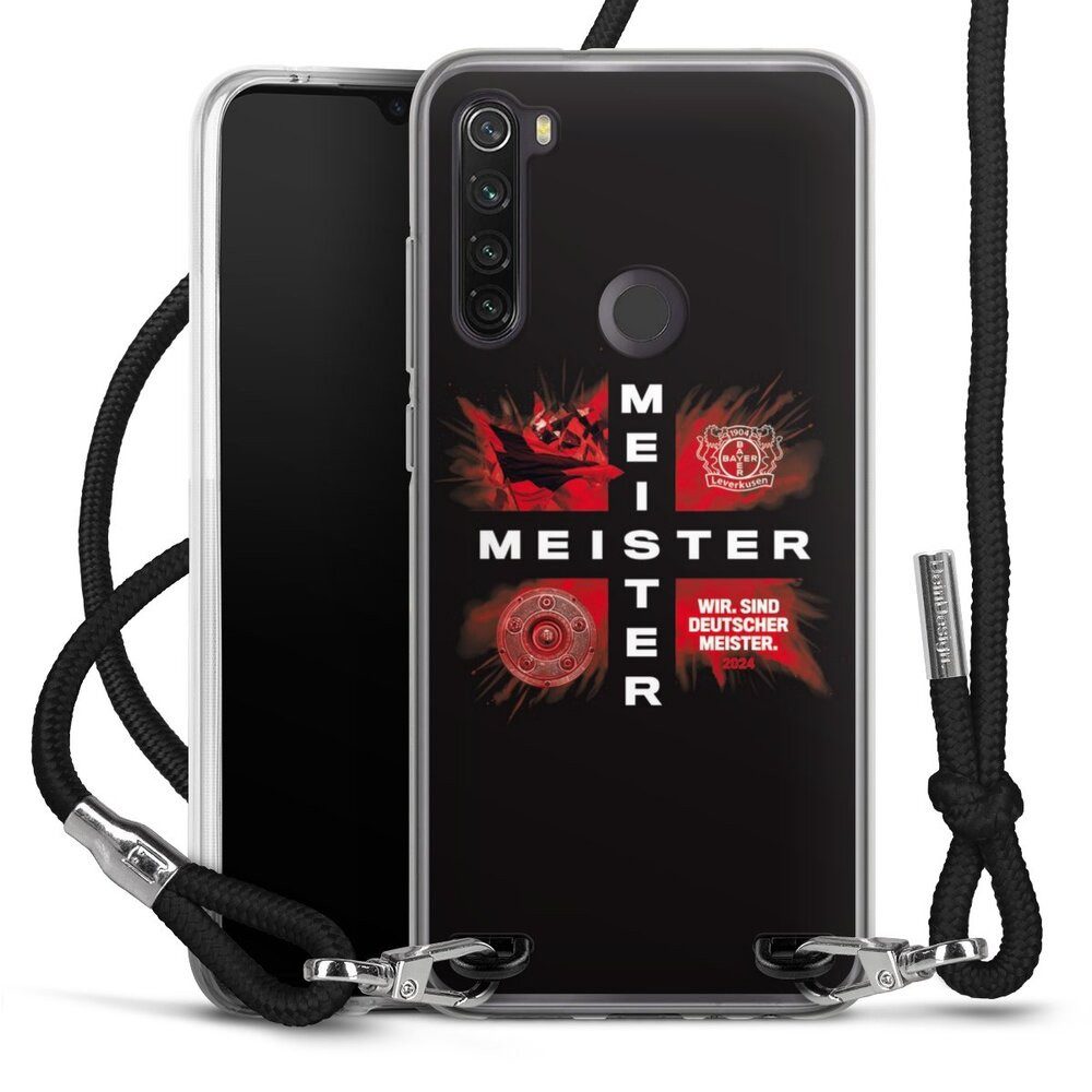 DeinDesign Handyhülle Bayer 04 Leverkusen Meister Offizielles Lizenzprodukt, Xiaomi Redmi Note 8T Handykette Hülle mit Band Case zum Umhängen