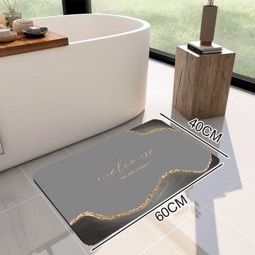 Badematte Duschmatte Badematte Rutschfester Badezimmerteppich absorbierender LENBEST, Polyester, saugfähig, rutschfest,40x60cm Einemgeld