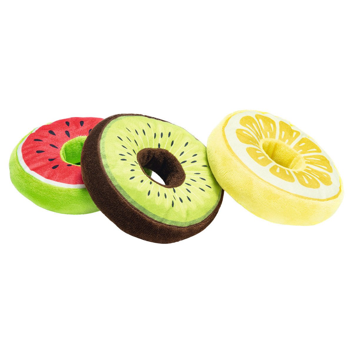 Beeztees Tierkuscheltier Hundespielzeug Fruity Donuts aus Plüsch günstig online kaufen