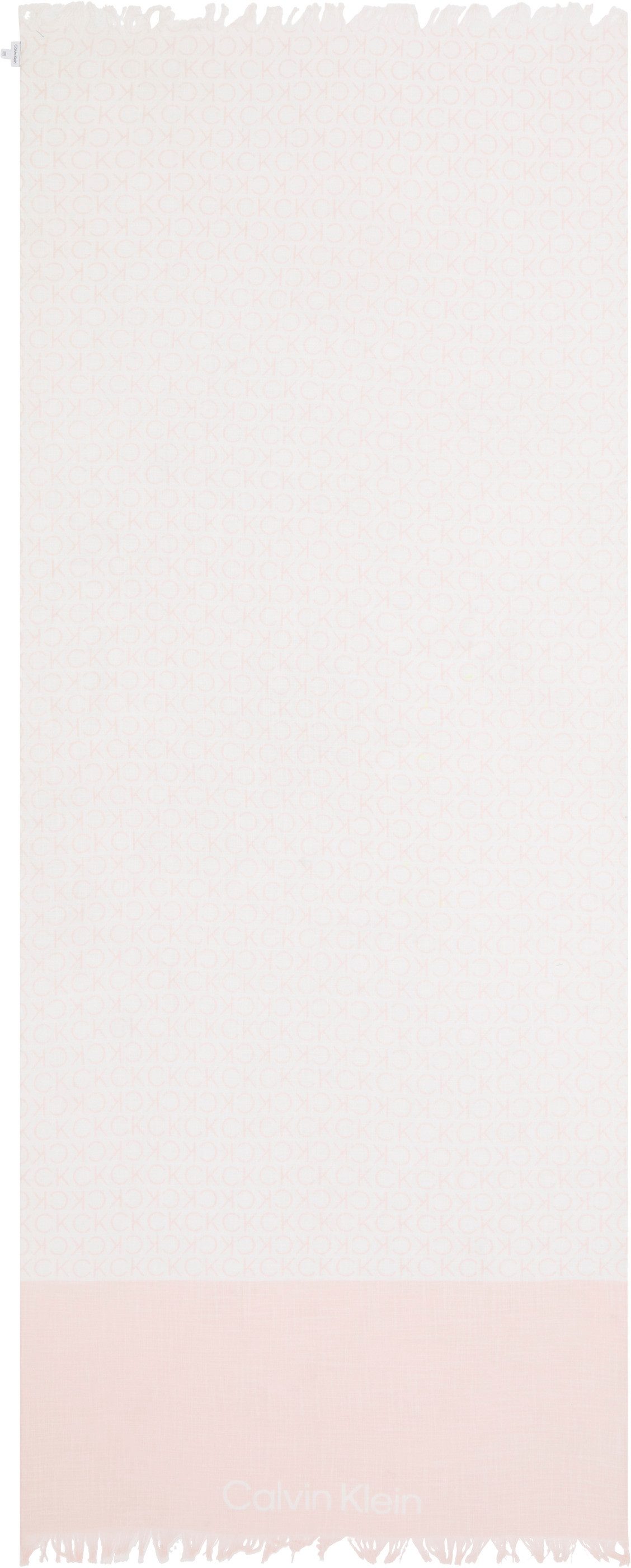 Calvin Klein Schal MONOGRAM COTTON GAUZE STOLE, mit Logomuster günstig online kaufen