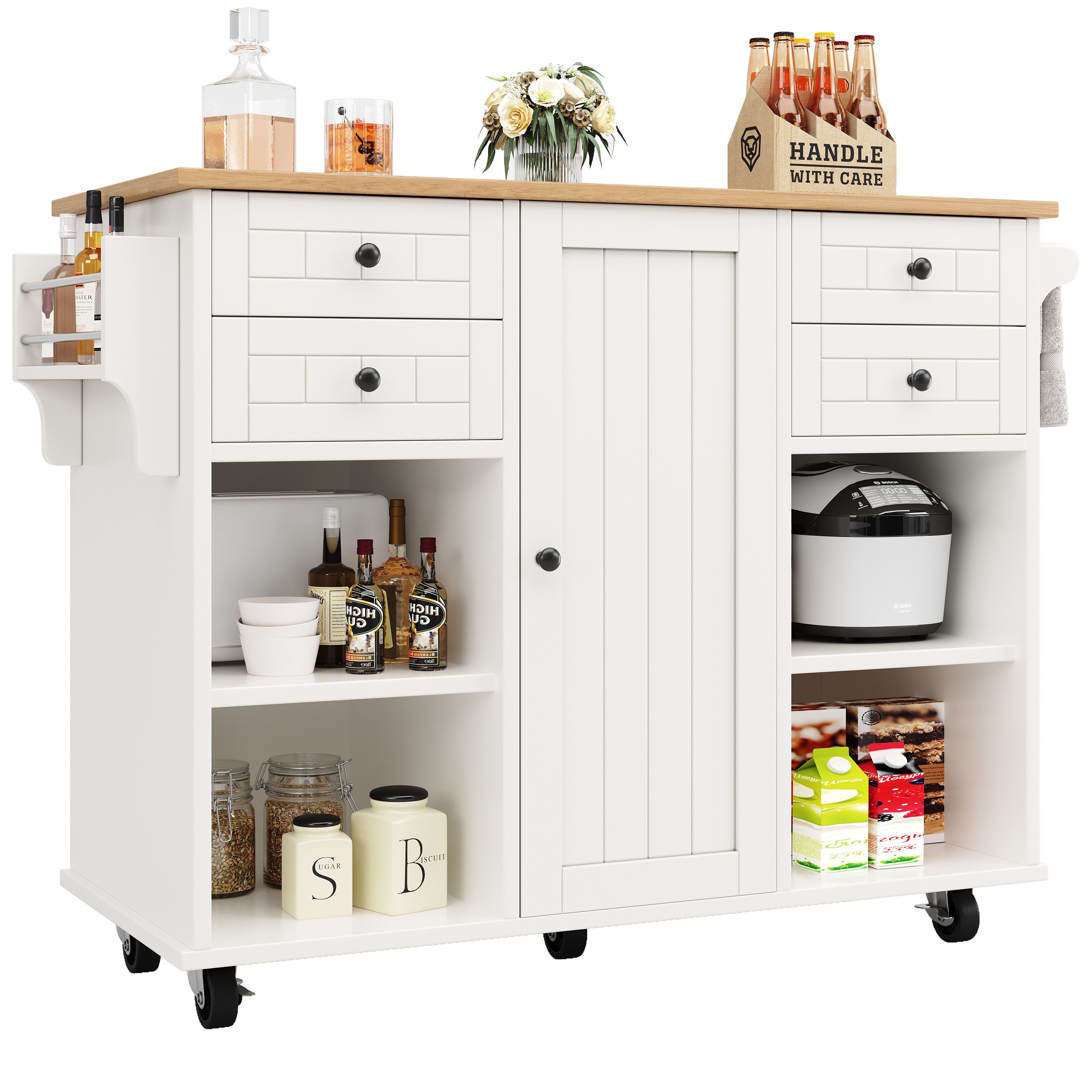 MODFU Küchenwagen Multifunktionale Kücheninsel,Küchewagen herausnehmbaren T günstig online kaufen