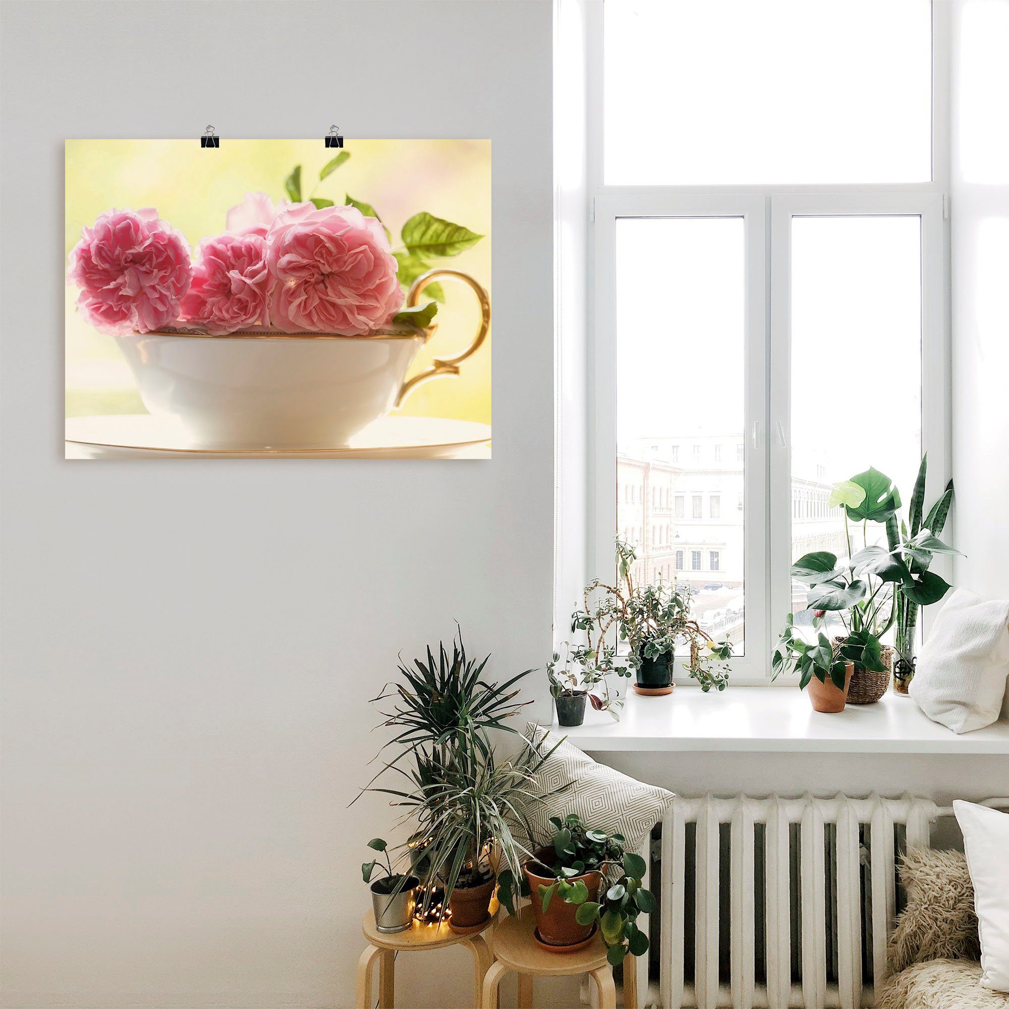 Artland Wandbild Vintage Rosen, Blumen (1 St), als Leinwandbild, Poster in verschied. Größen