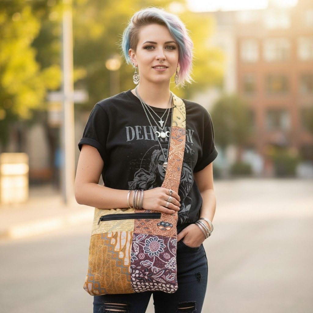 Guru-Shop Schultertasche Boho Schultertasche, Patchwork Tasche - mustard günstig online kaufen