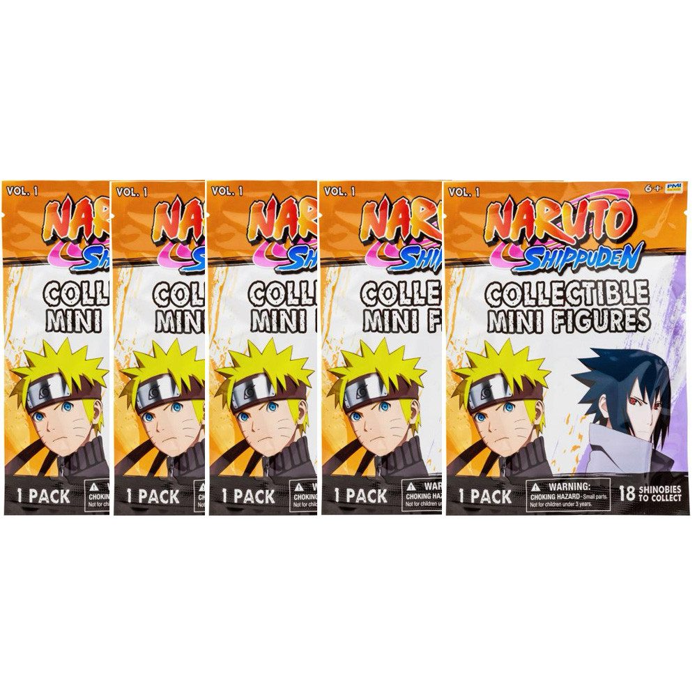 Naruto Actionfigur Naruto Figuren Serie 1 in Blind Pack 5er Bundle, 4 cm