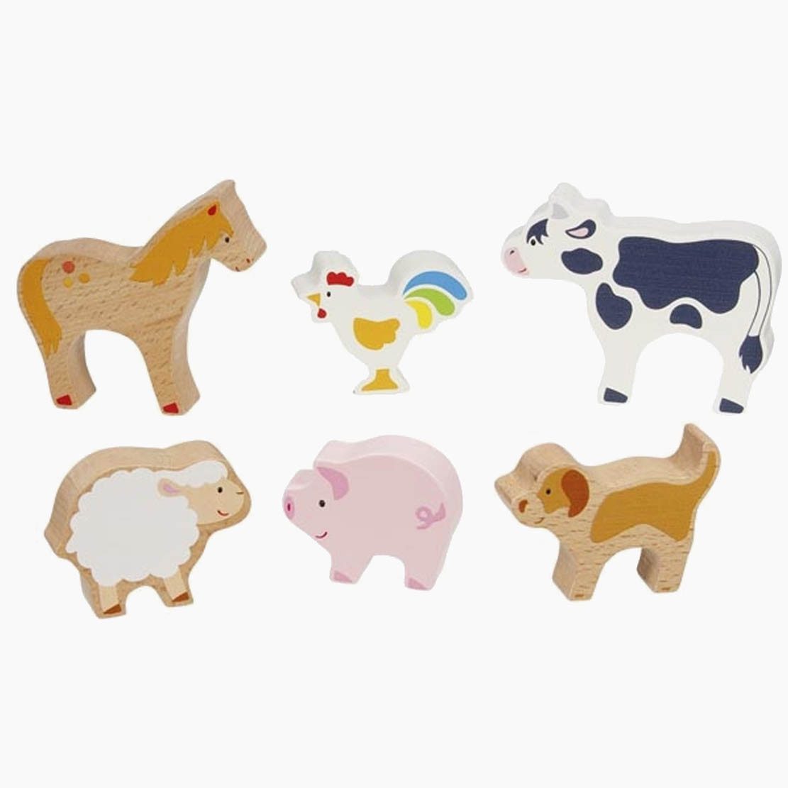 goki Spielwelt Bauernhoftiere Landleben, (Packung, 6-tlg., set), Ein kleines aber feines Holztier-Set zu einem sehr fairen Preis