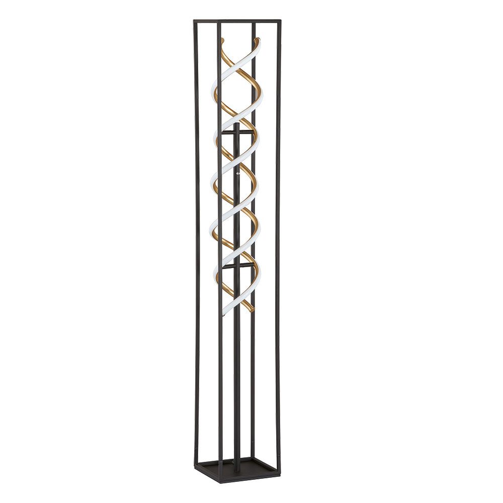 FISCHER & HONSEL LED Stehlampe, LED-Leuchtmittel fest verbaut, Warmweiß, Neutralweiß, Farbwechsel, Stehlampe Stehleuchte Touchdimmer Beistelllampe schwarz gold LED 135cm