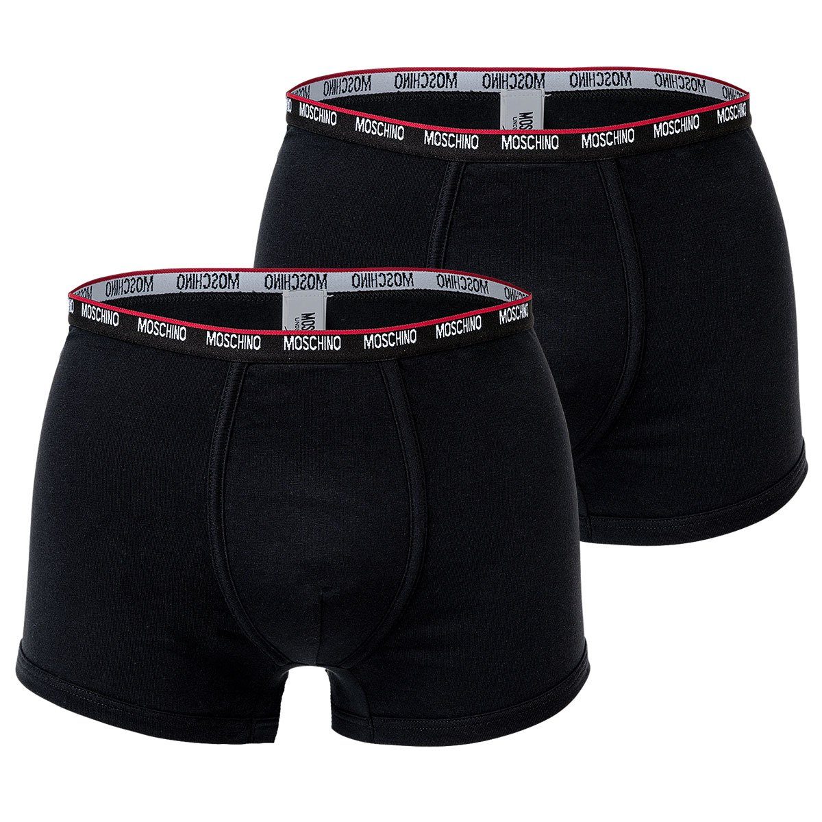 Schwarz Unterhose, Trunks, Cotton Boxer Herren Pack Moschino Shorts 2er -