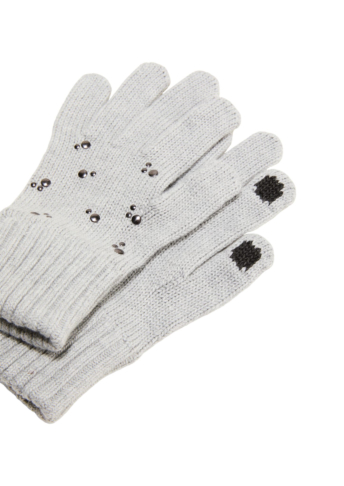 s.Oliver Strickhandschuhe Handschuhe aus Modalmix meliert grau Rippbündchen