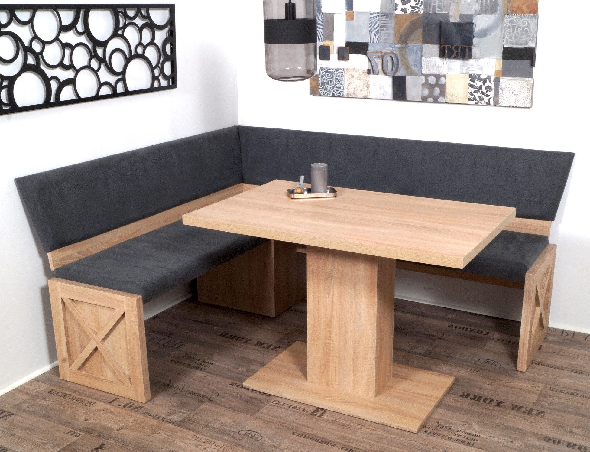 Stolebaenk Eckbankgruppe Mankato WS, (1x Eckbank, 1 x Tisch, 2 x Stuhl)