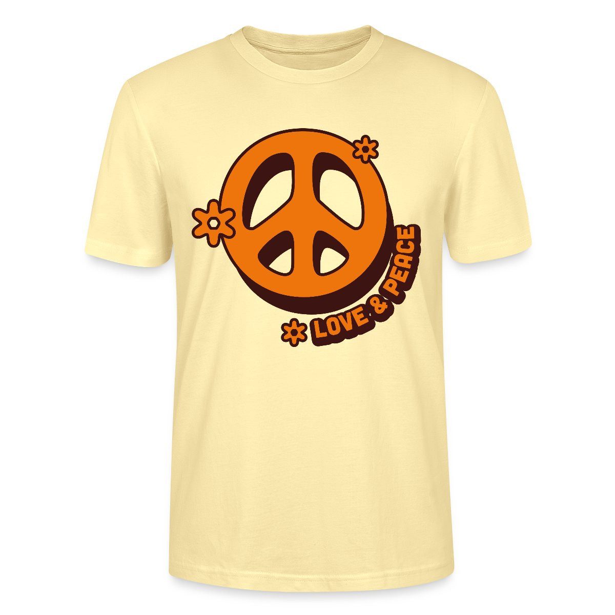 T-Shirt Love And Peace Retro Hippie Style Design Y2K Unisex Bio T-Shirt