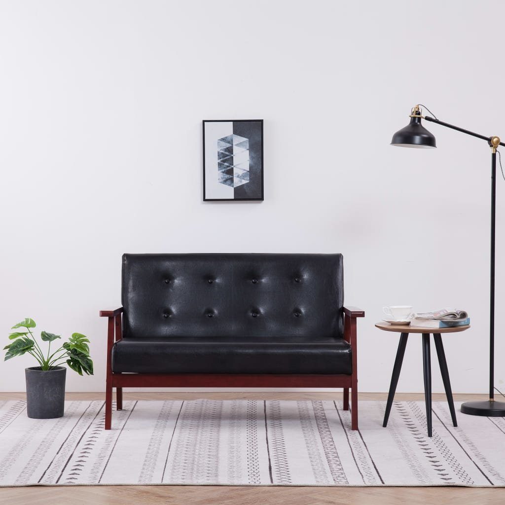 Sofa,Kunstleder, 2-Sitzer DOTMALL Loveseat,Holzrahmen,Retro-Design Sofa