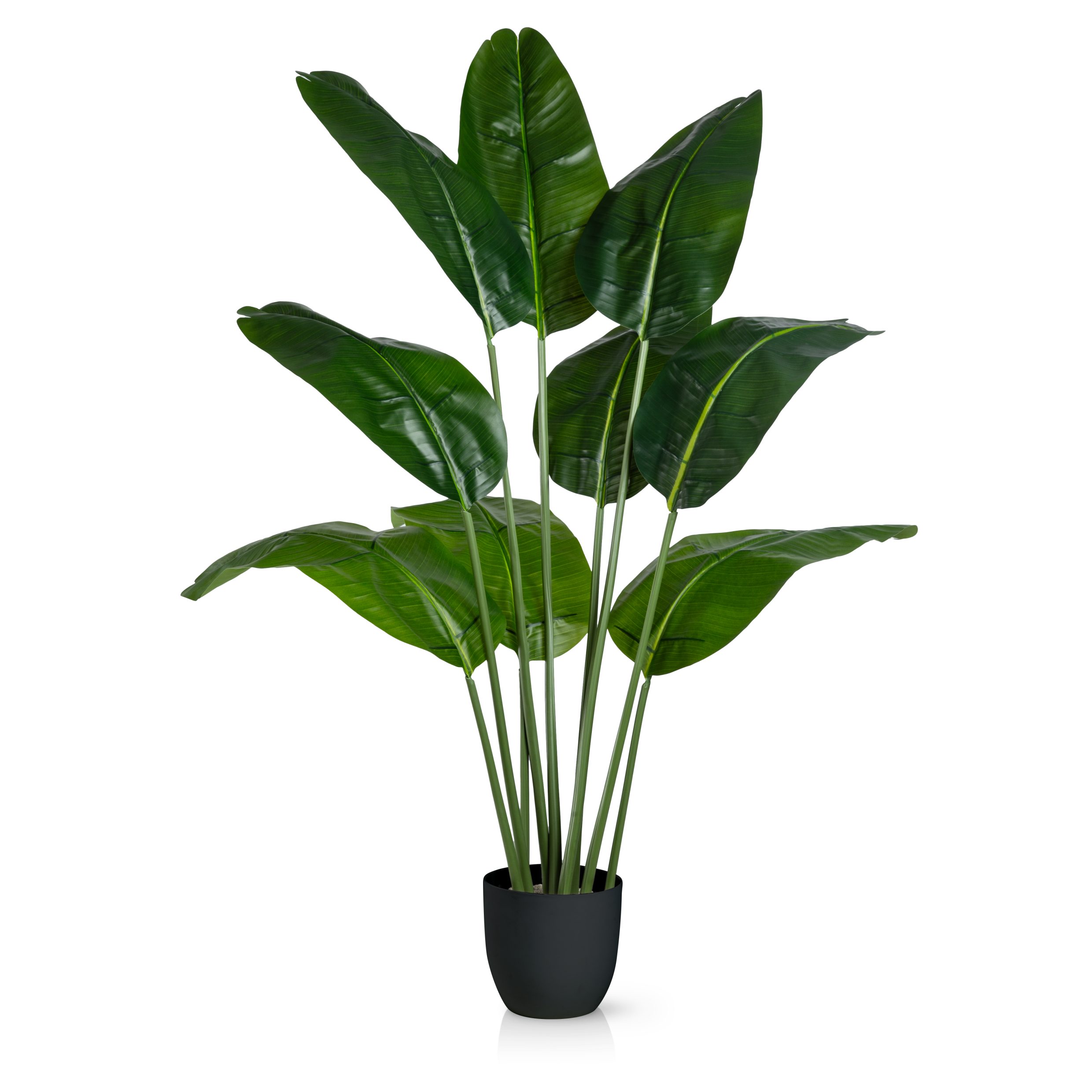 Kunstpalme Künstlicher Bananenbaum mit Topf, Kunstpflanze, Kunstbaum Banane Bananenbaum, PASCH