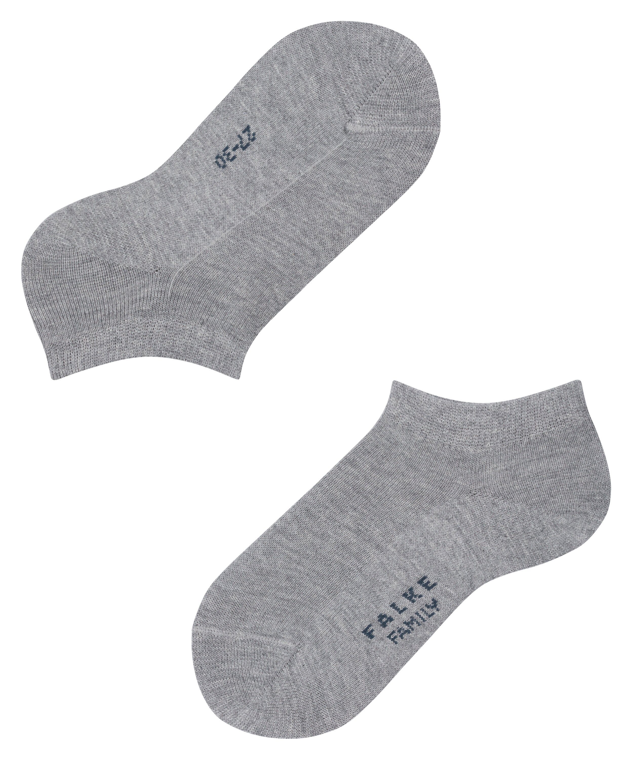 Baumwolle light Family FALKE (1-Paar) (3400) grey nachhaltiger mit Sneakersocken