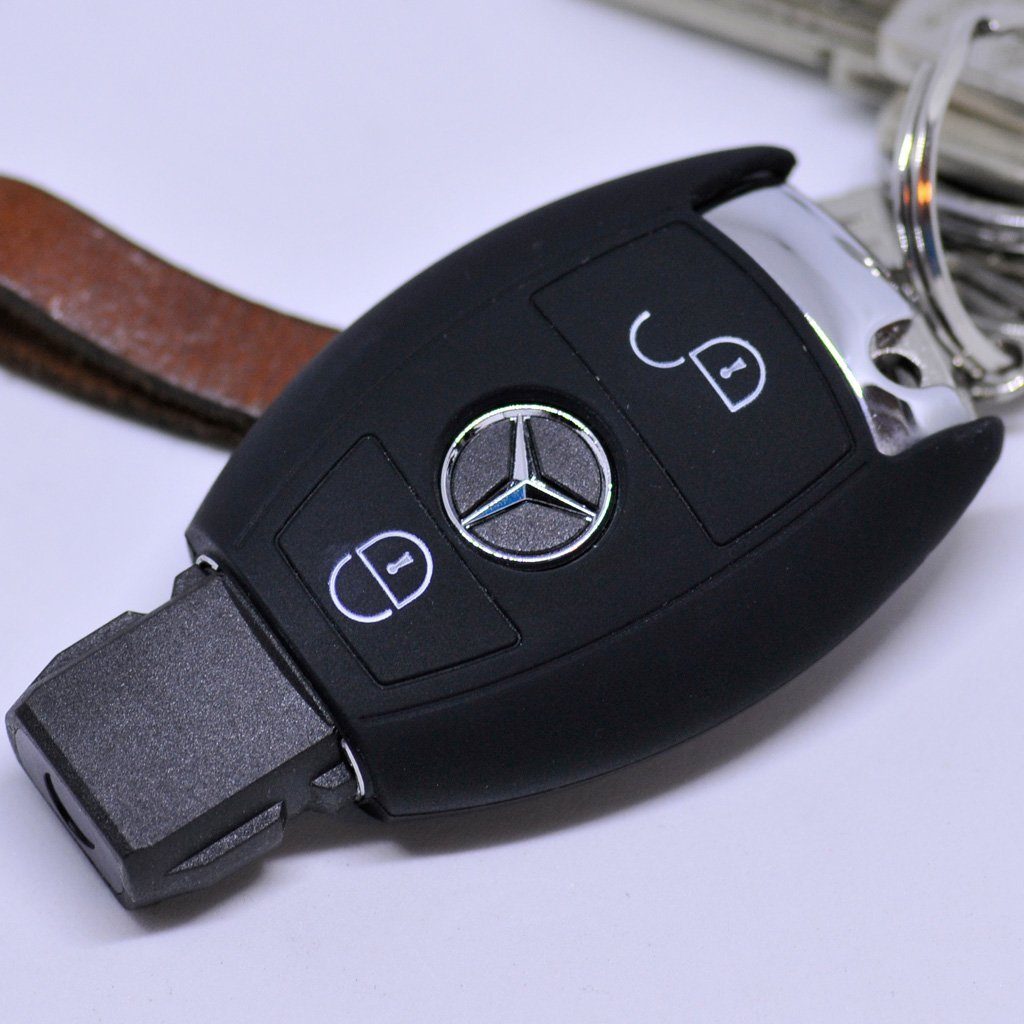 Schwarz, Softcase 2 Sprinter Schlüsseltasche E Mercedes Tasten Autoschlüssel W906 Smartkey mt-key Schutzhülle für Silikon C-Klasse Benz