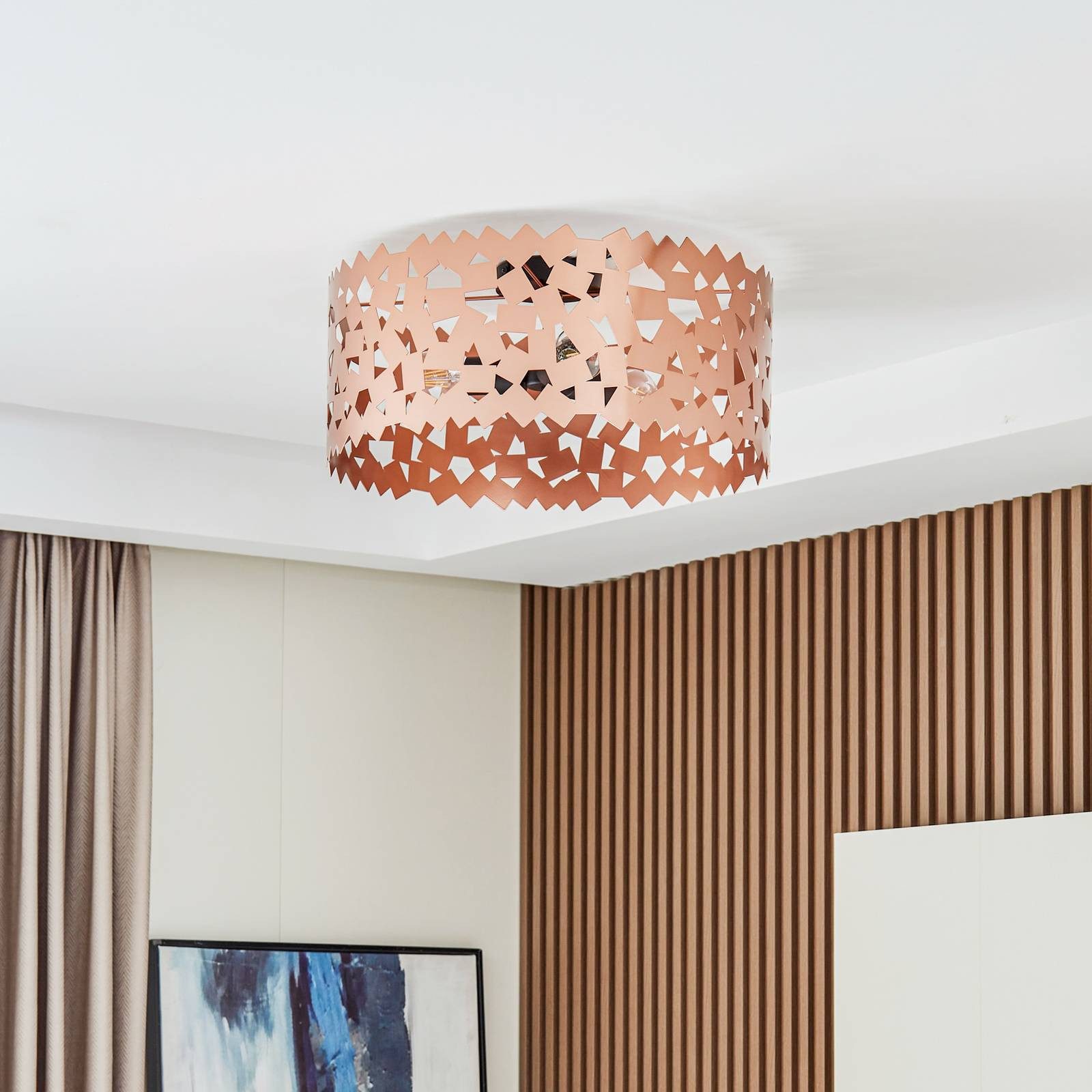 Lucande Deckenleuchten Aeloria, Metall, Kupfer IP20, 3 x 15 W LED