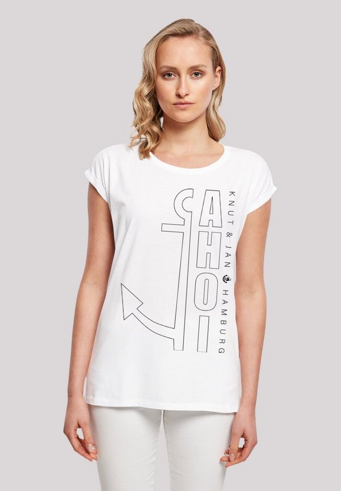 F4NT4STIC T-Shirt Ahoi Anker Outlines Knut & Jan Hamburg Print, Ahoi Anker  Outlines Extended Shoulder T-Shirt
